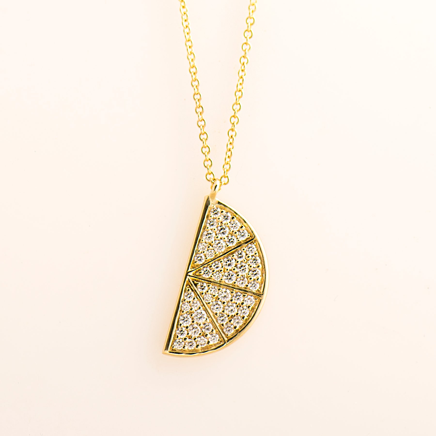 Lemon Slice Yellow Gold Necklace