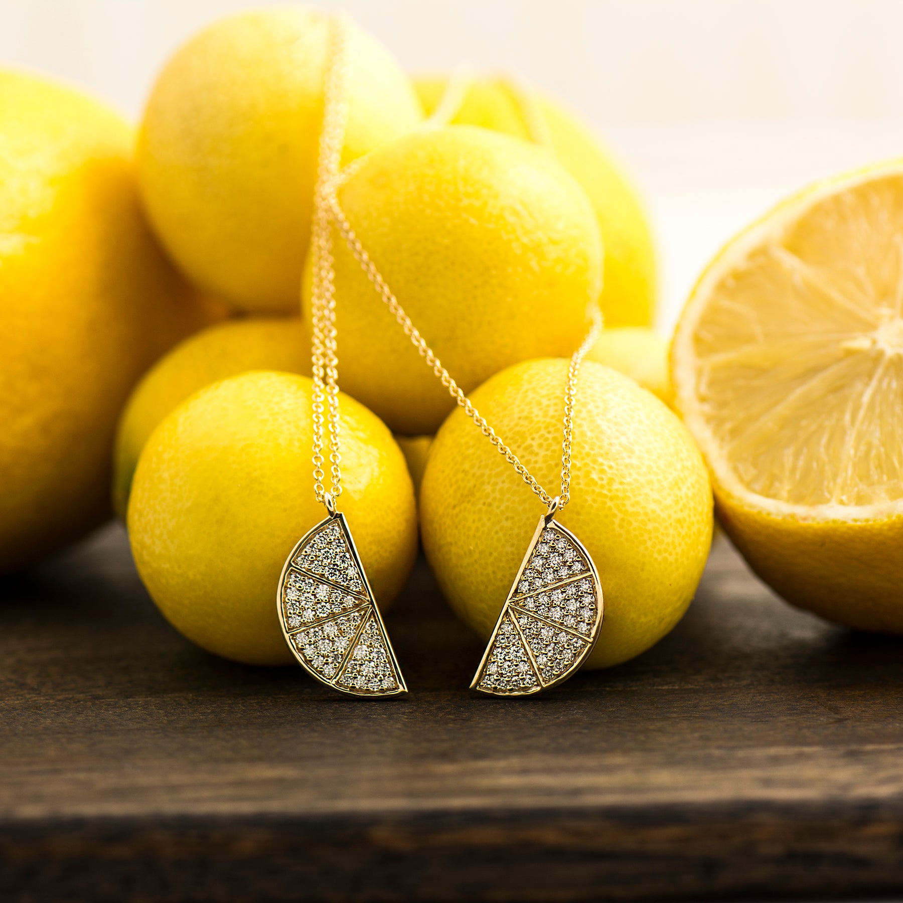 Lemon Slice Yellow Gold Necklace