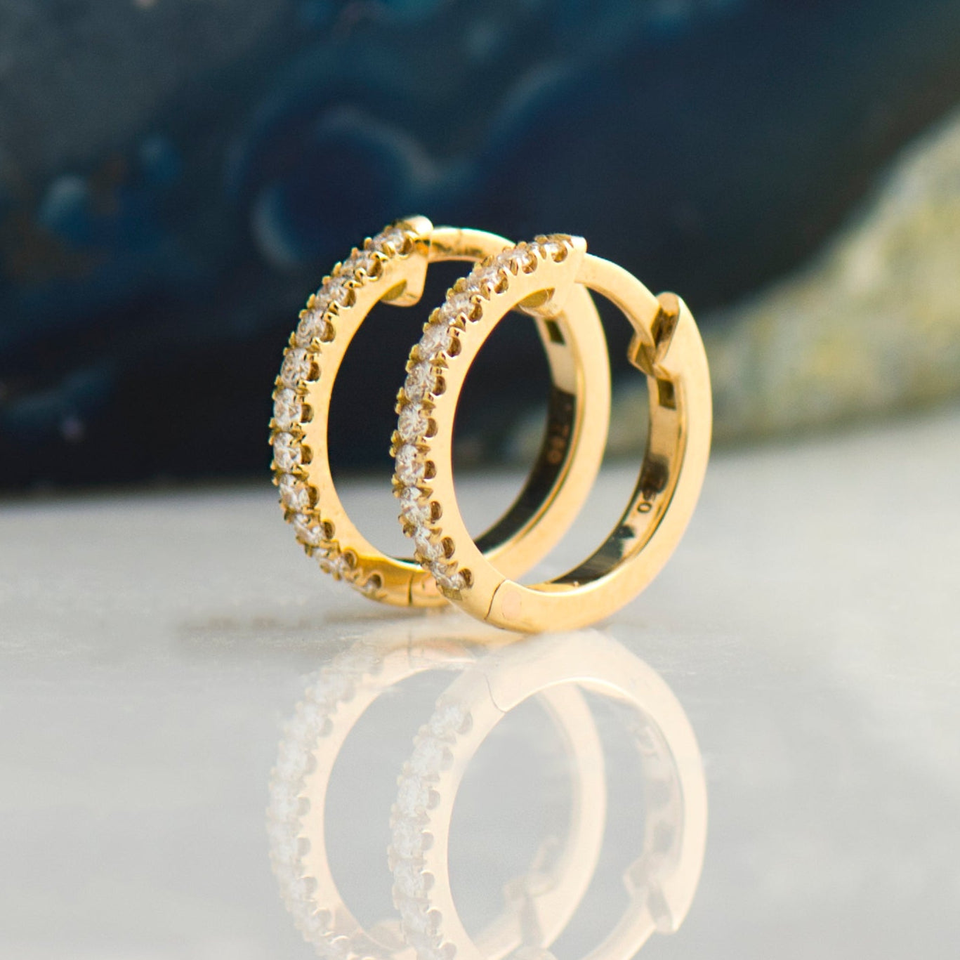 15MM Huggie Diamond Earrings