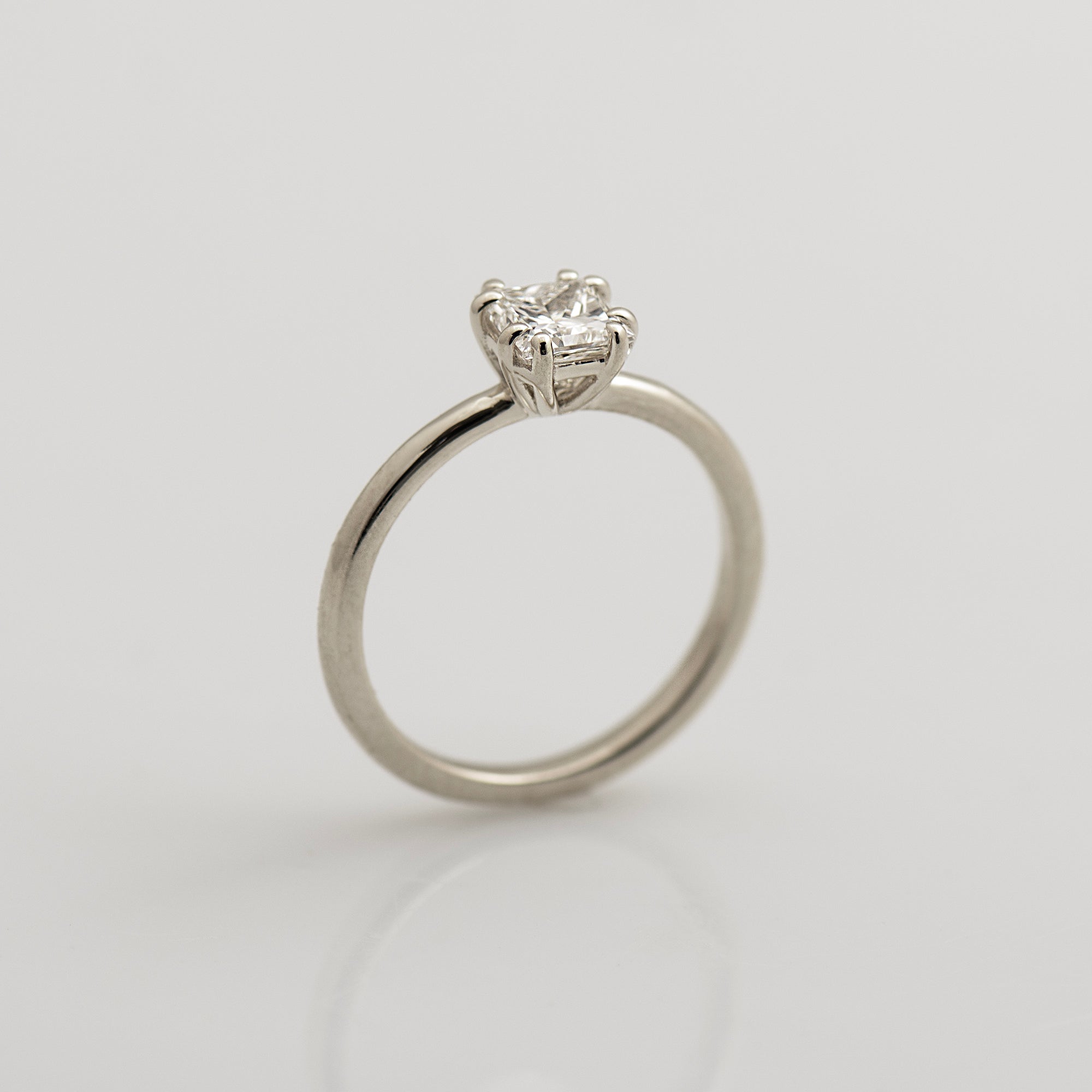 Double Pronged Princess Cut Engagement Ring