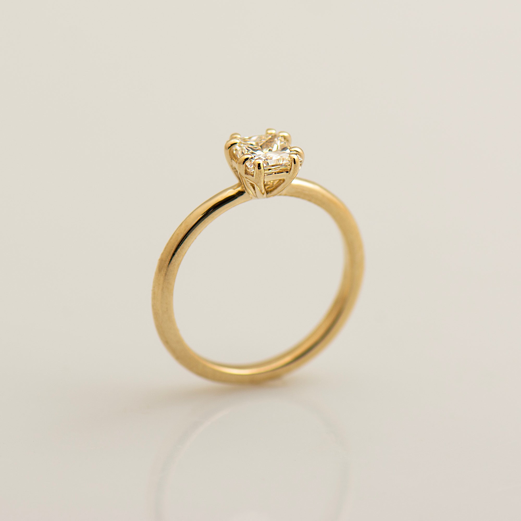 Double Pronged Princess Cut Engagement Ring