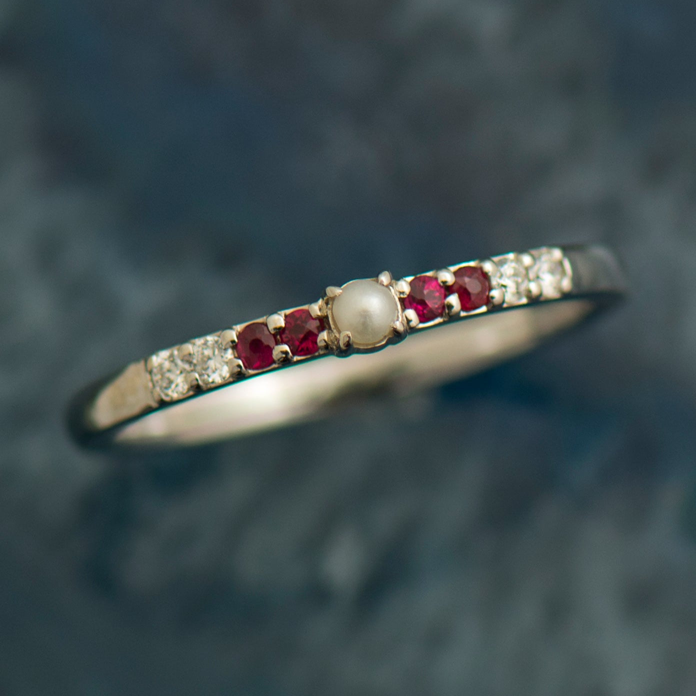 Pearl, Ruby & Diamonds Ring