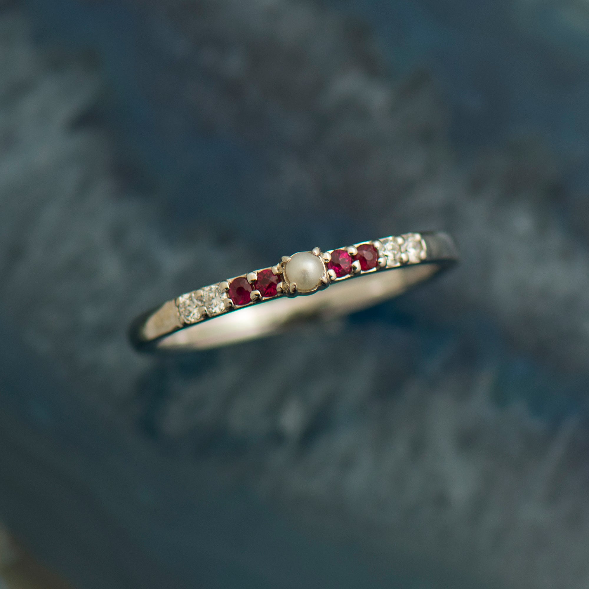 Pearl, Ruby & Diamonds Ring