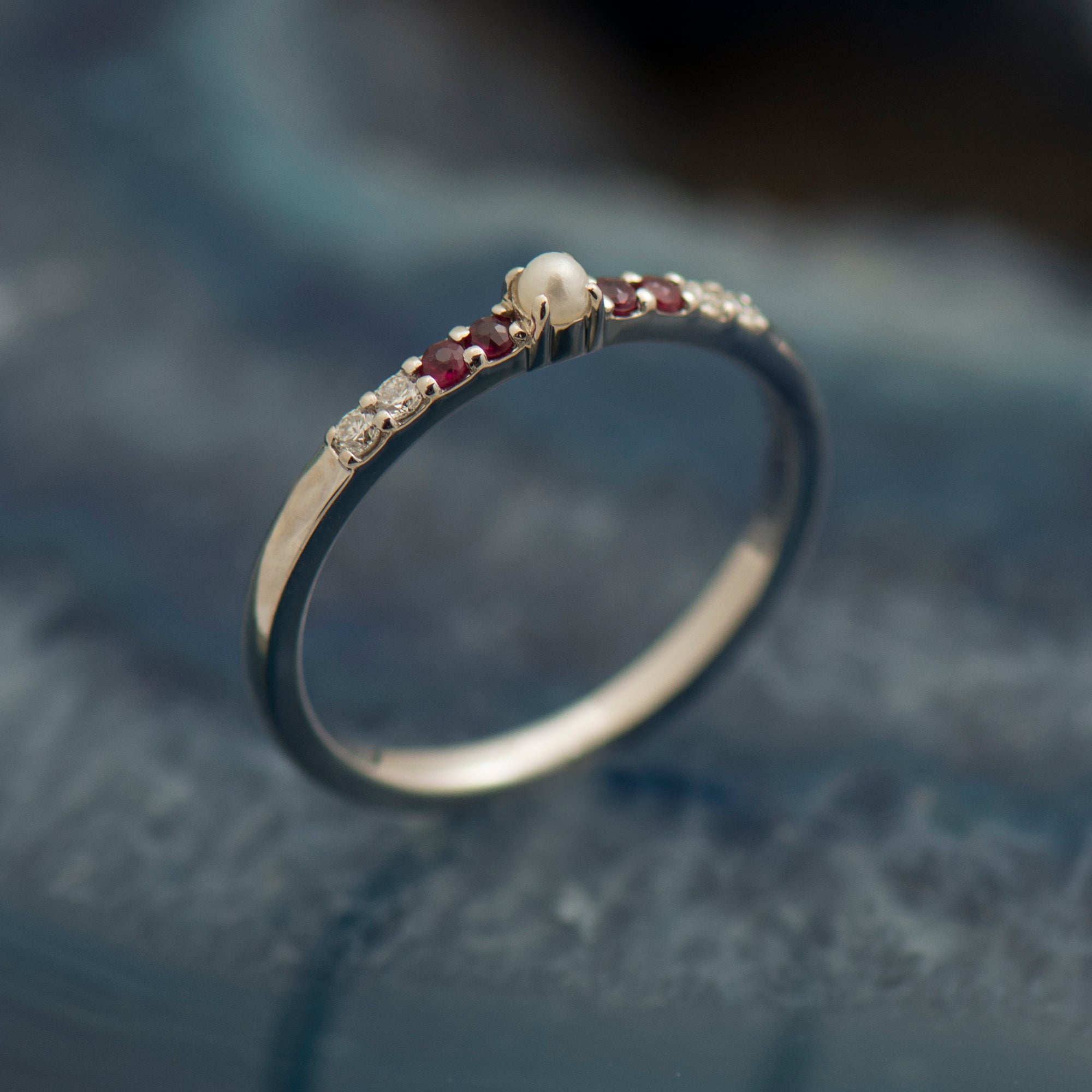 Pearl, Ruby & Diamonds Ring