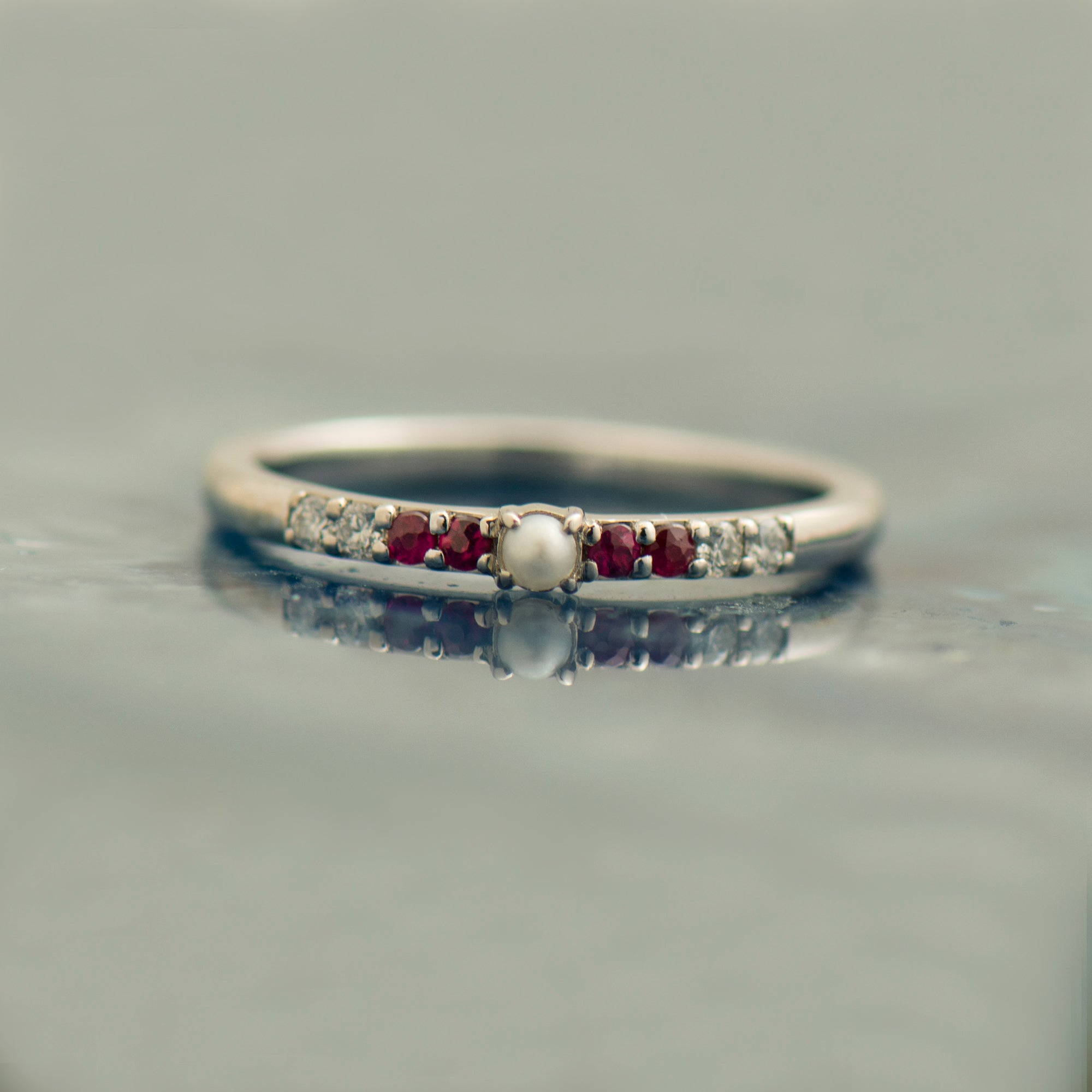 Pearl, Ruby & Diamonds Ring