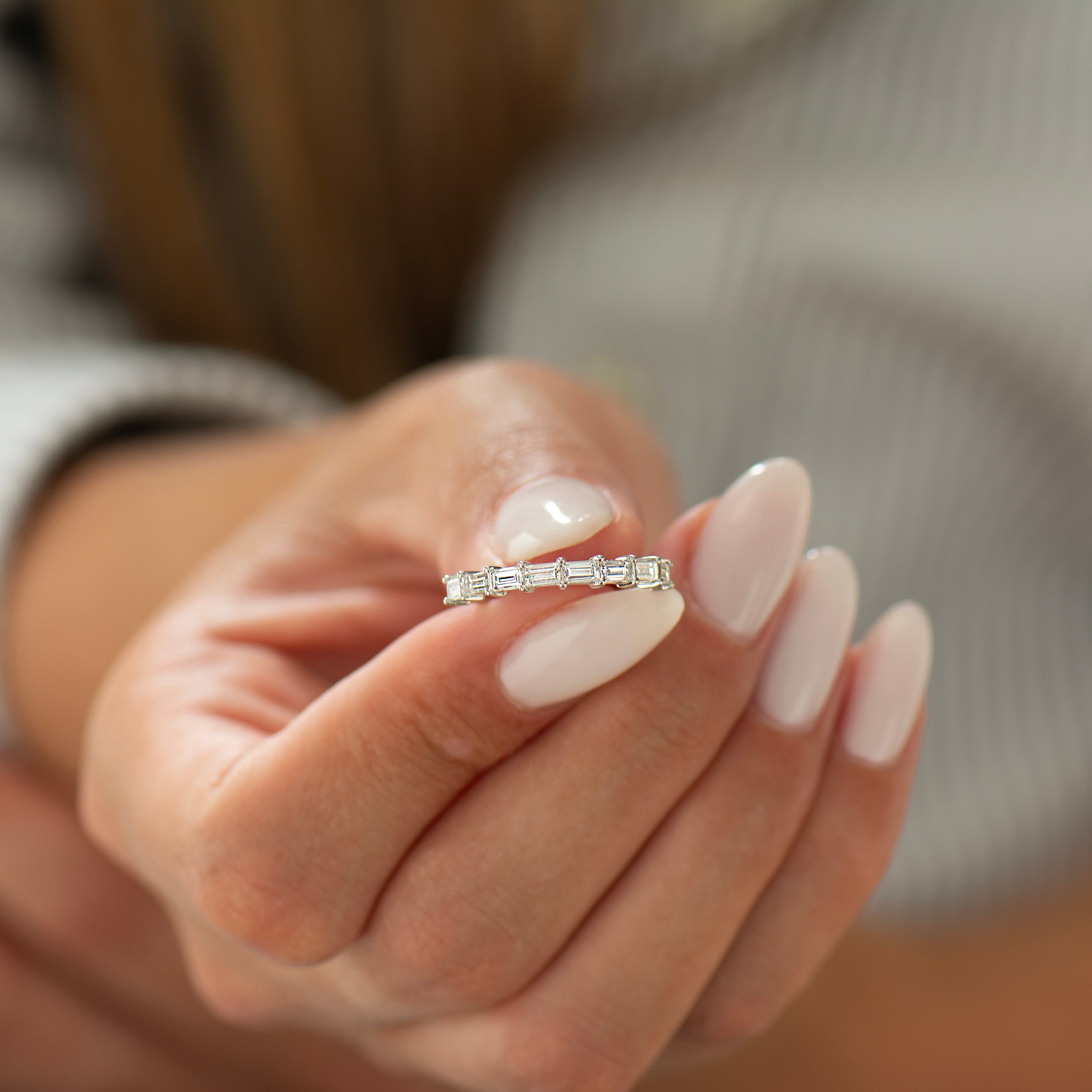Baguette Diamonds Half Eternity Band