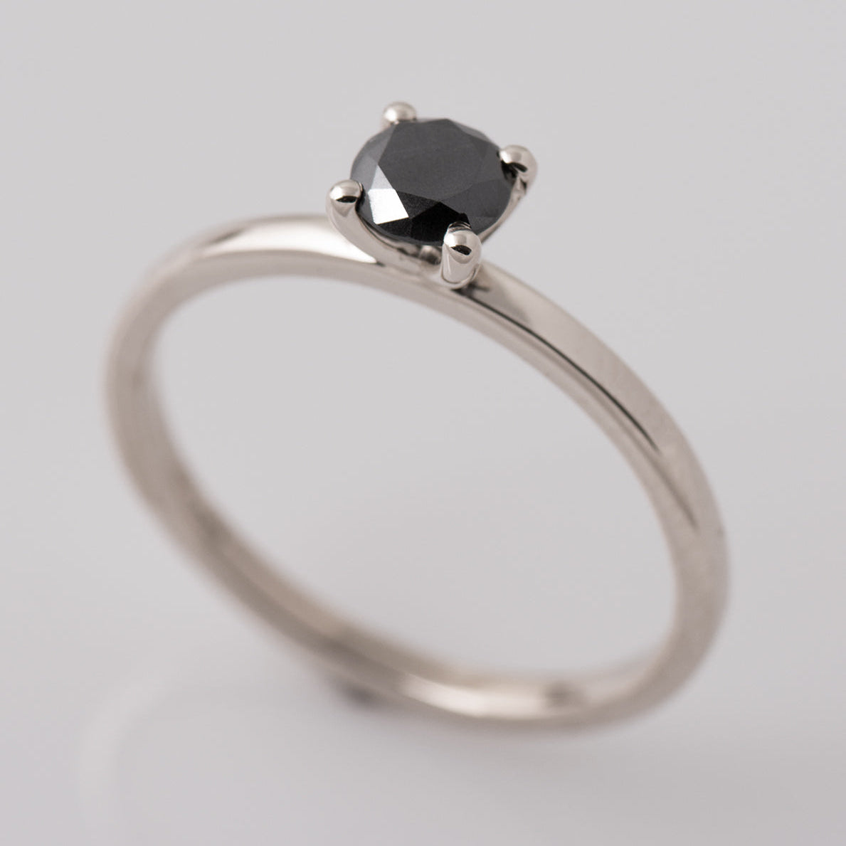 Simple 0.5ct Black Diamond Ring