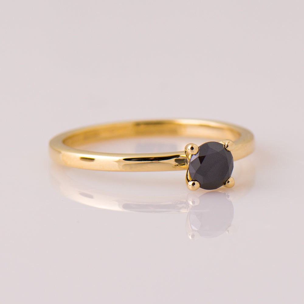 Simple 0.5ct Black Diamond Ring