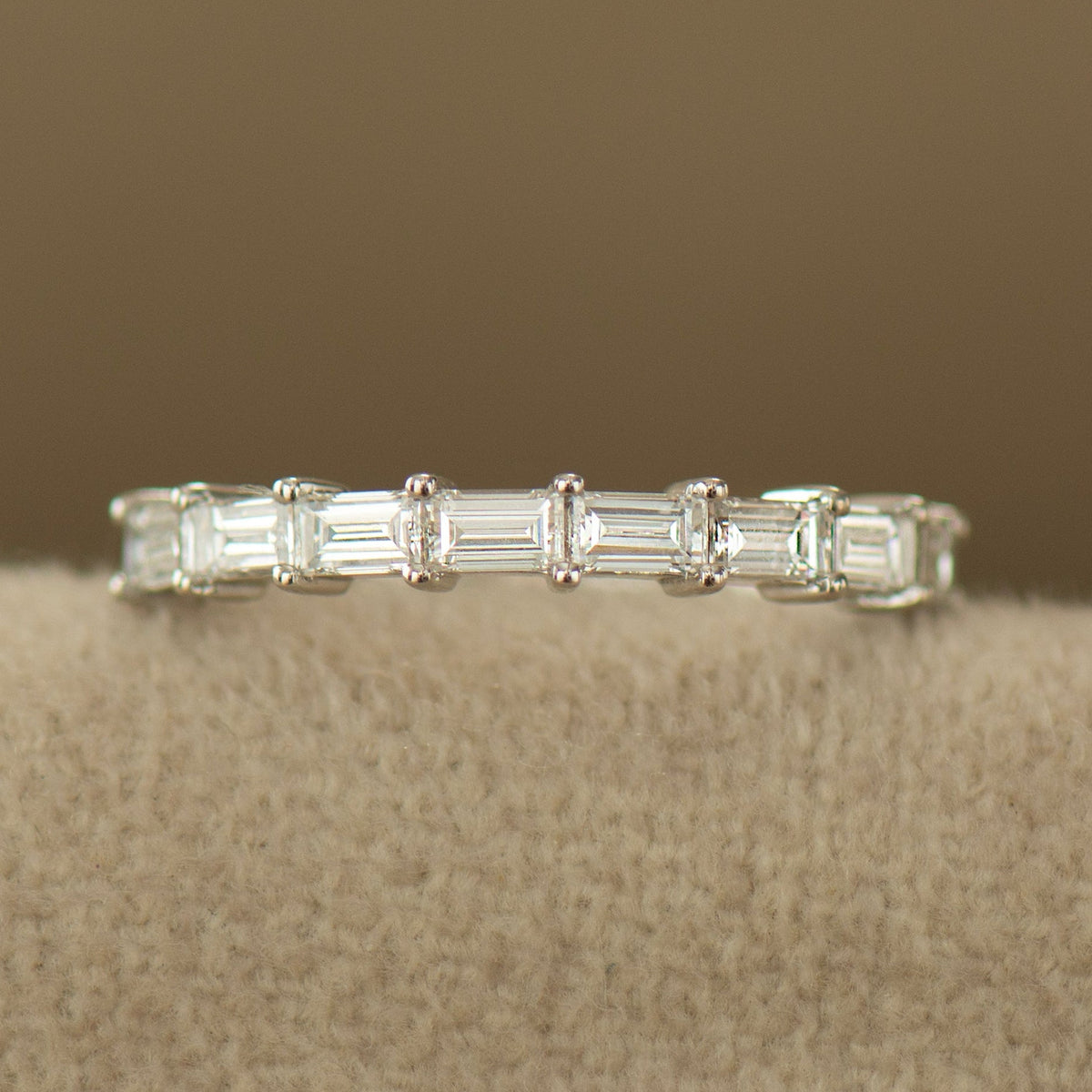 Baguette Diamonds Half Eternity Band