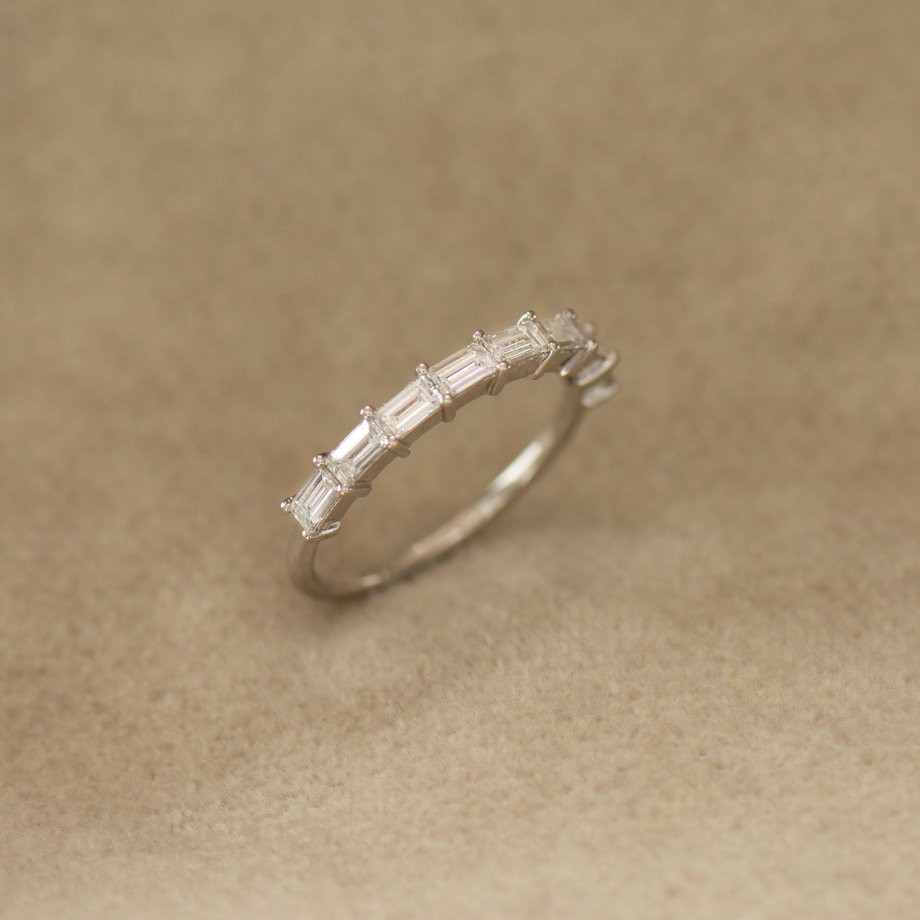 Baguette Diamonds Half Eternity Band