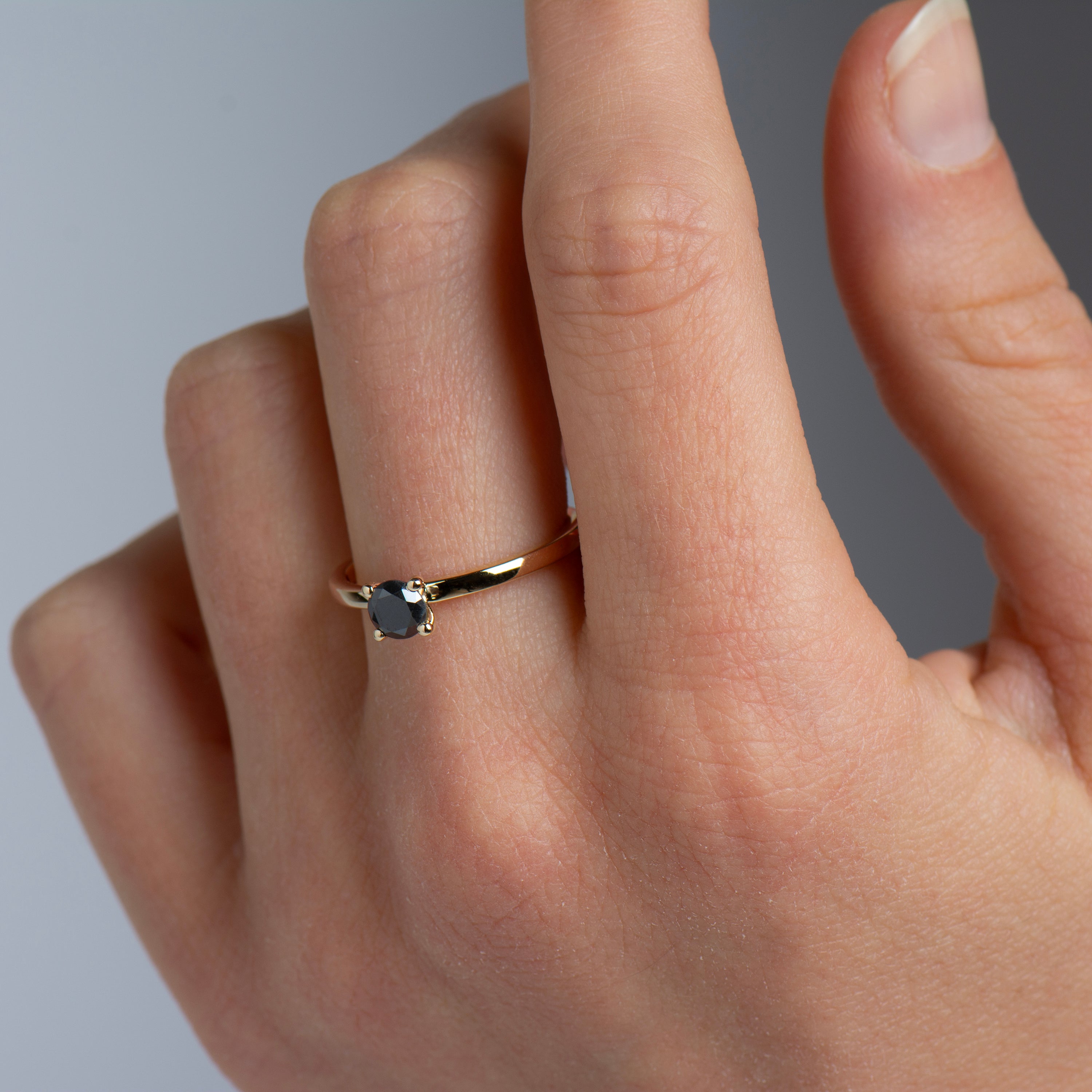 Simple 0.5ct Black Diamond Ring