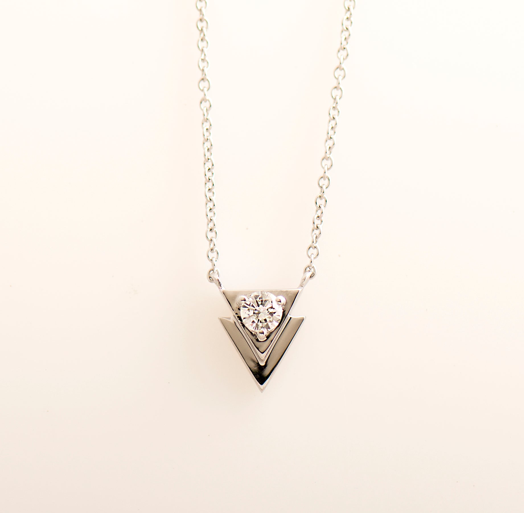 Dainty Triangle Diamond Necklace