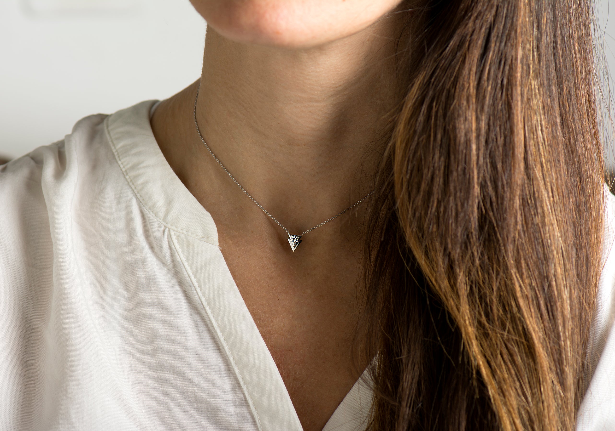 Dainty Triangle Diamond Necklace