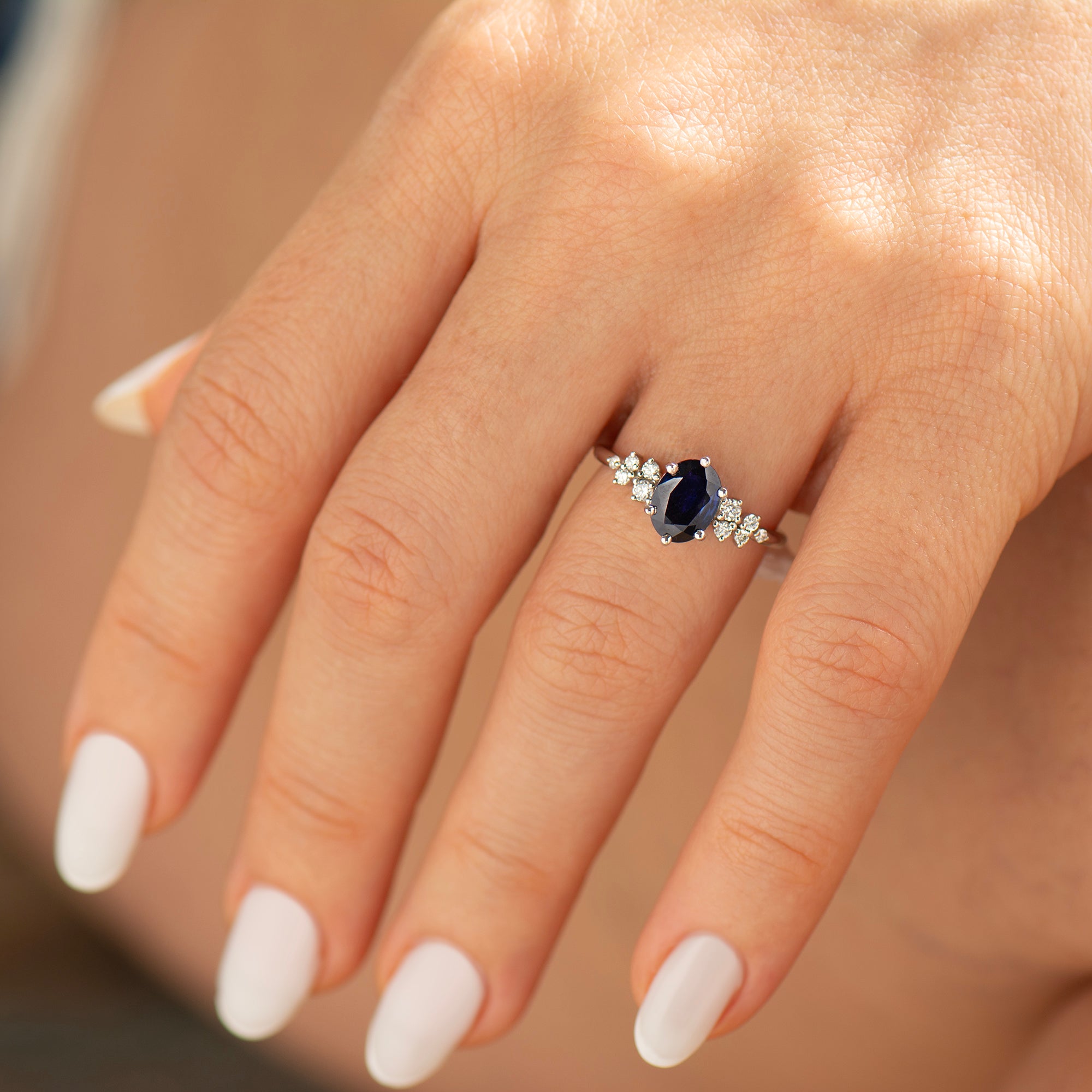 Blue Sapphire Engagement Ring