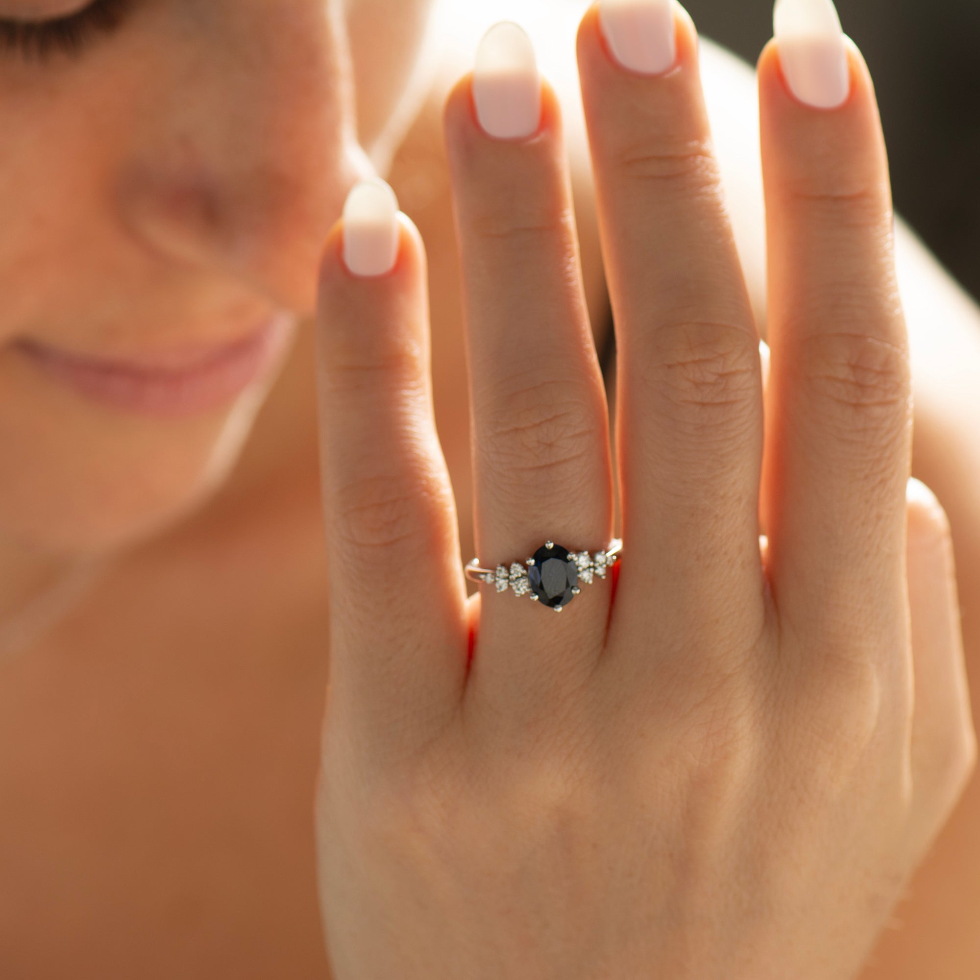 Blue Sapphire Engagement Ring