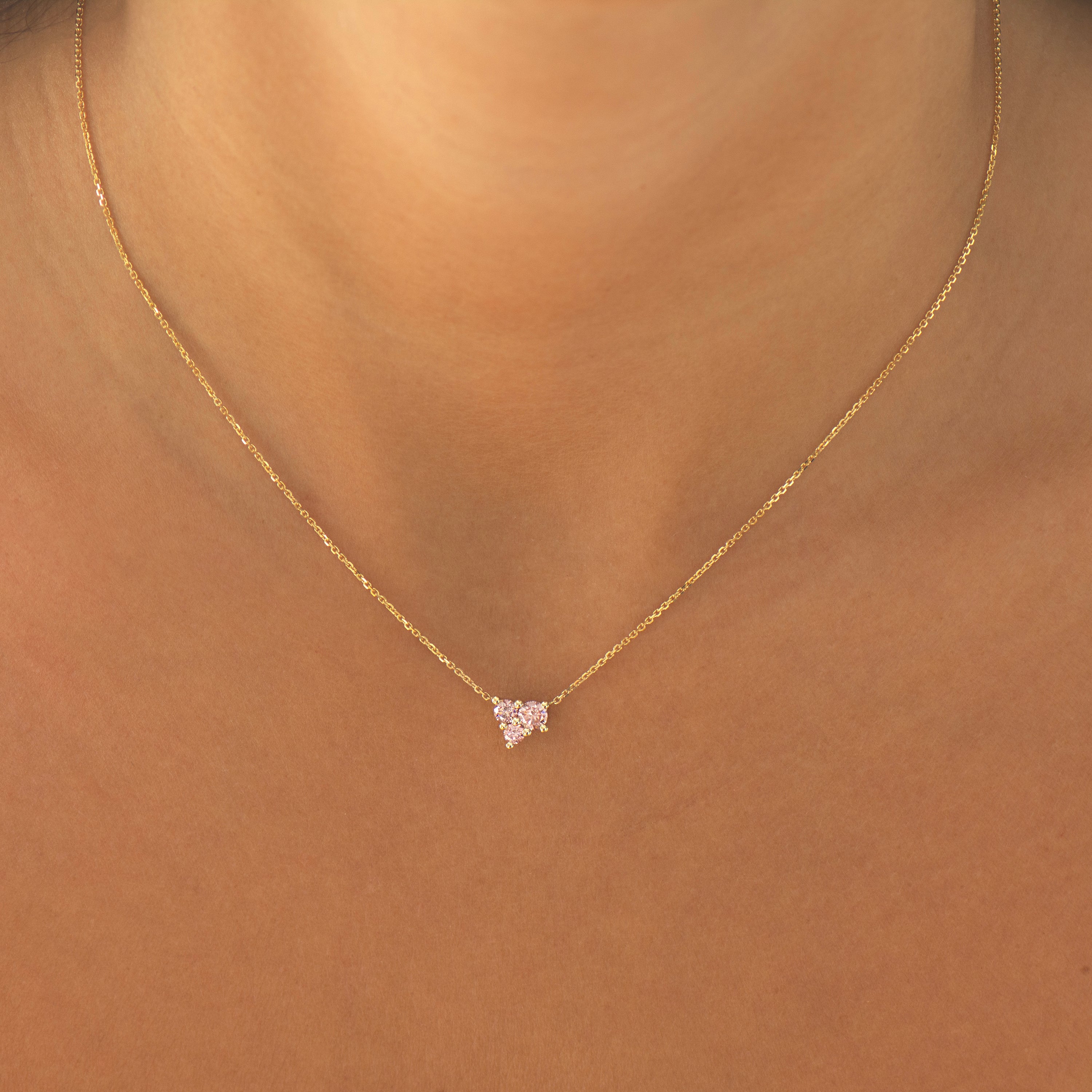 Pink Lab Diamonds Heart Necklace