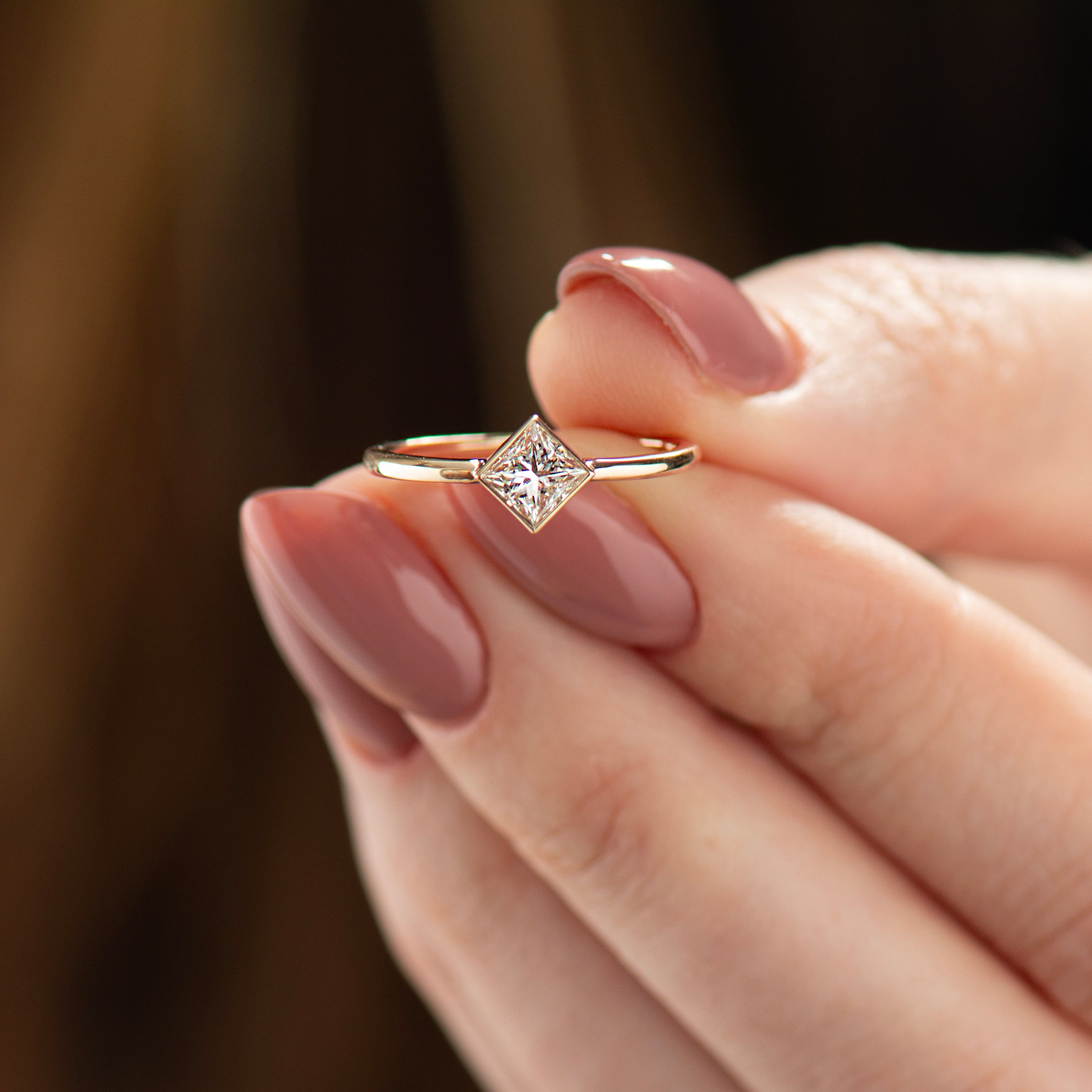 Elegant Princess Cut Diamond Ring