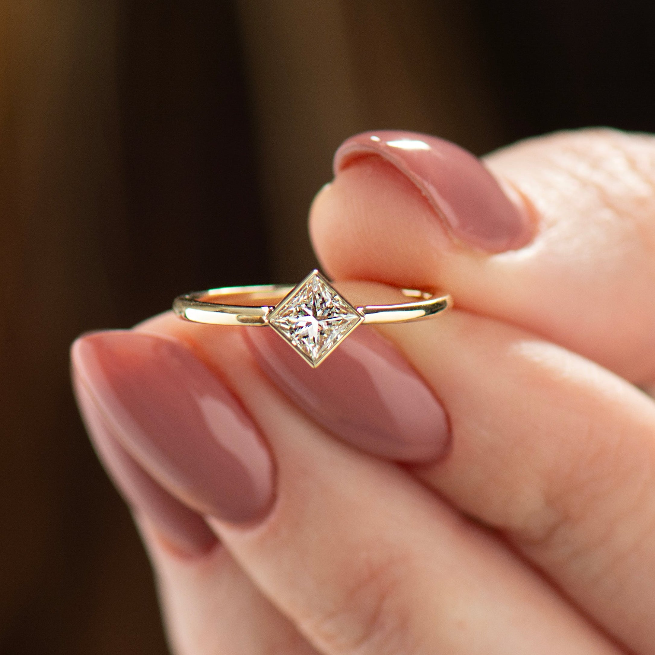 Elegant Princess Cut Diamond Ring