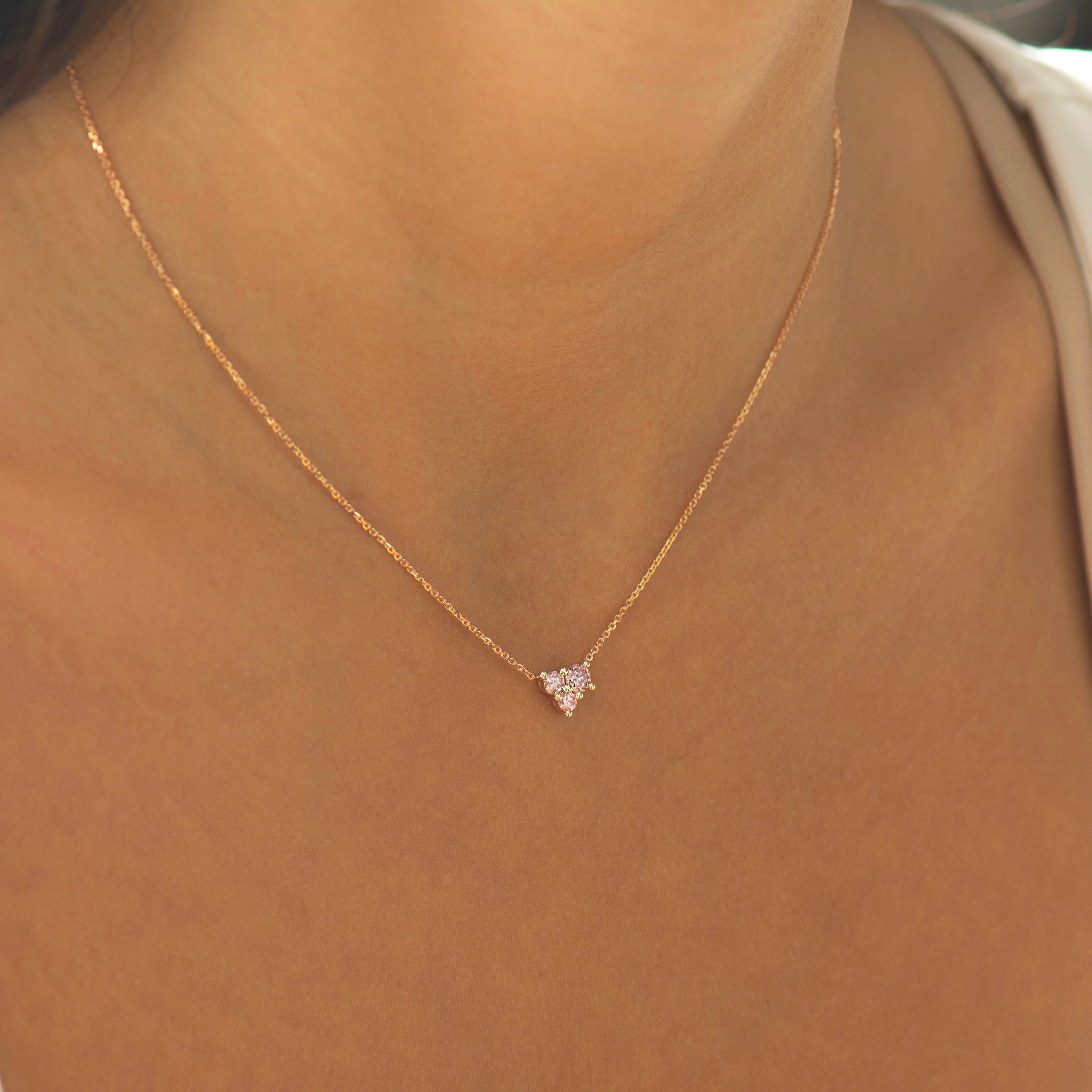 Pink Lab Diamonds Heart Necklace