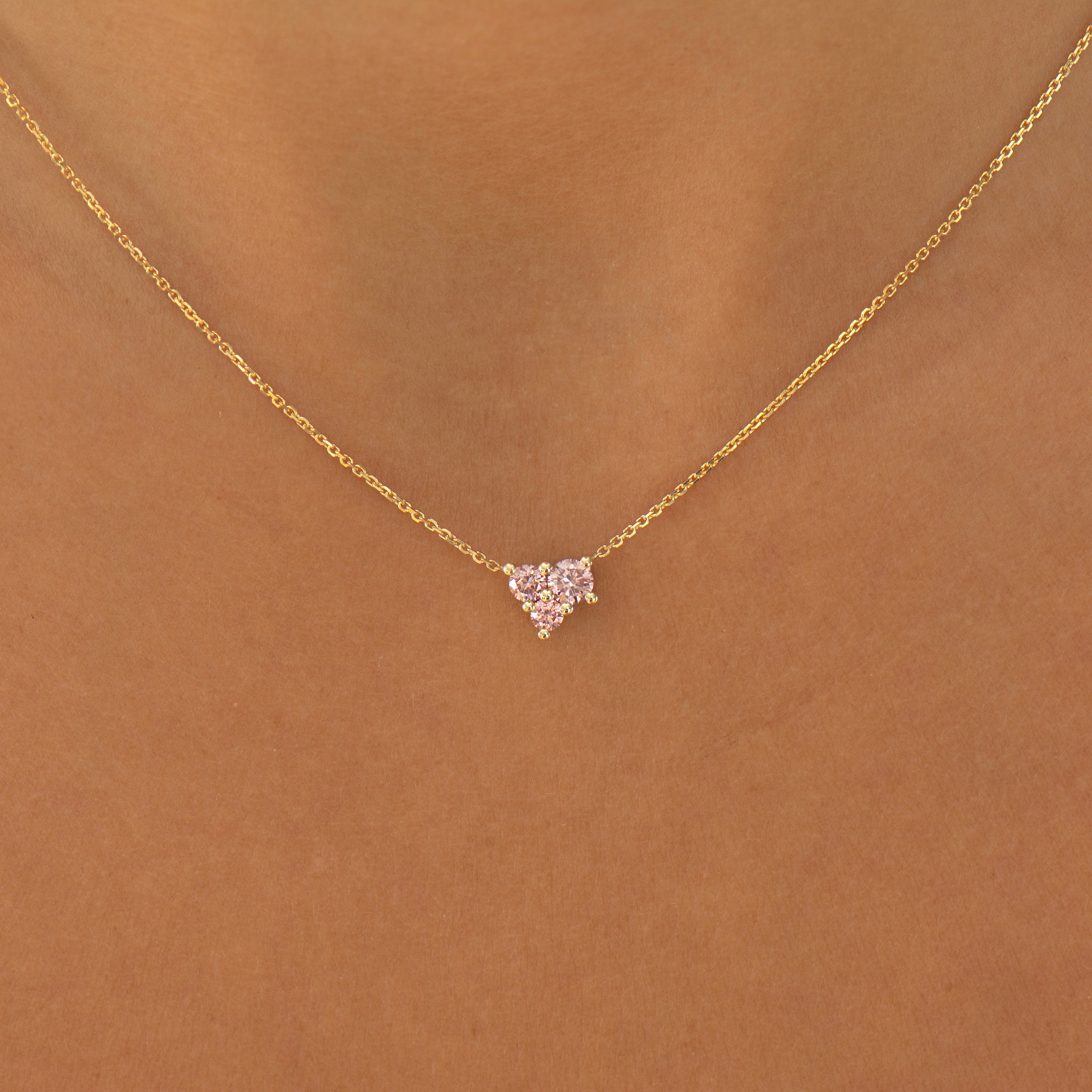 Pink Lab Diamonds Heart Necklace