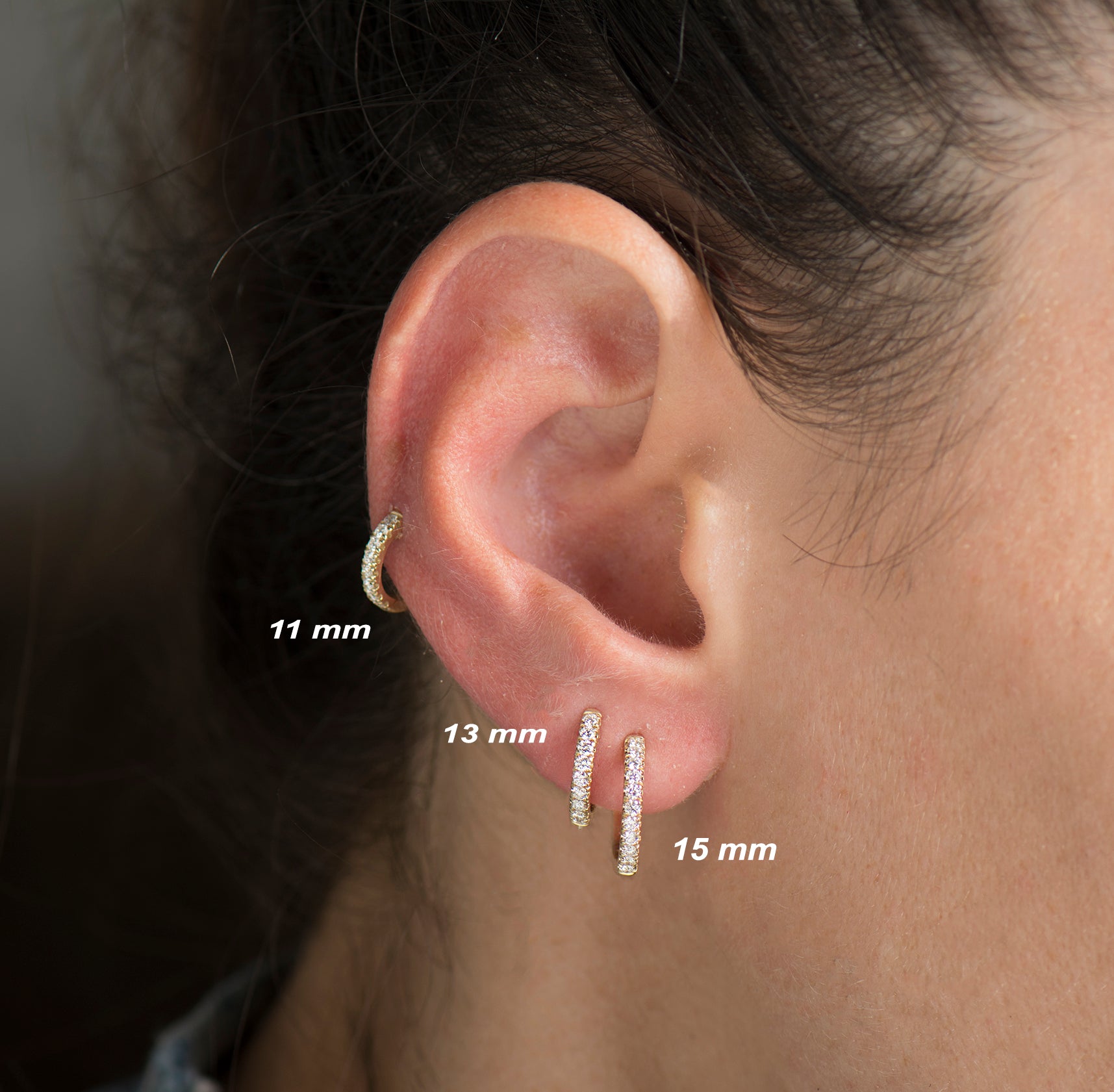 11MM Huggie Diamond Earrings