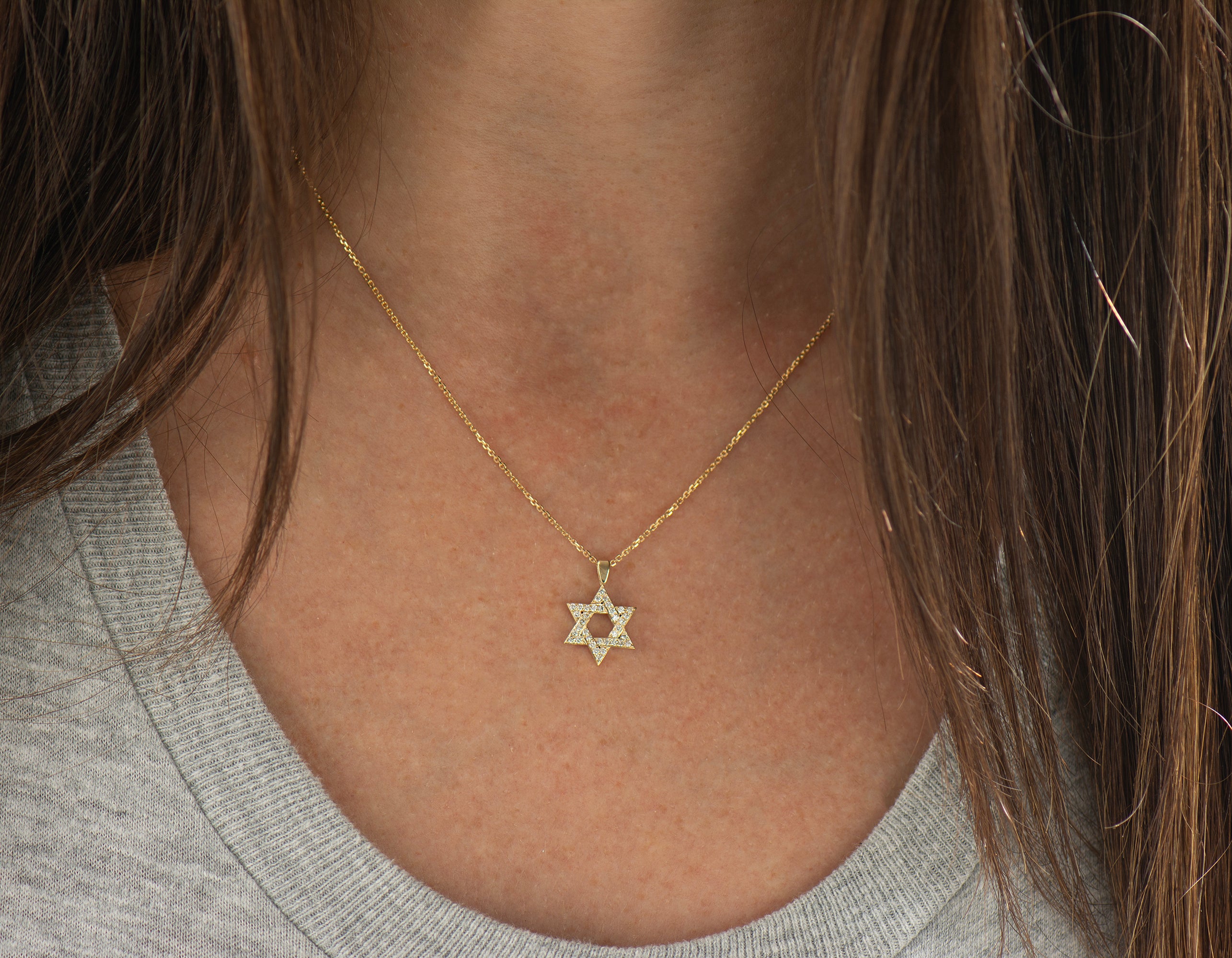 Pave' Star of David Necklace