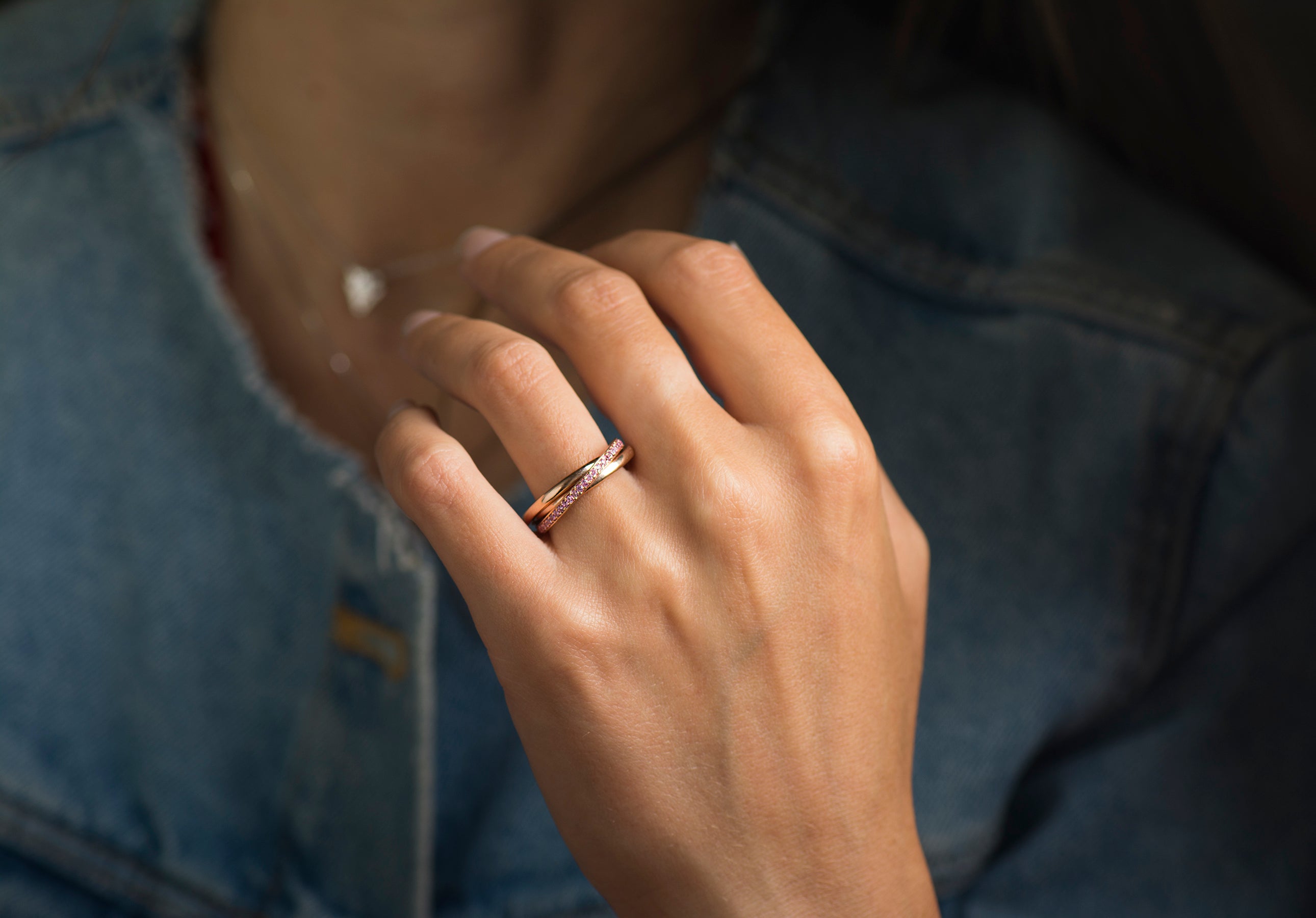 Interlocking Pink Sapphires Ring