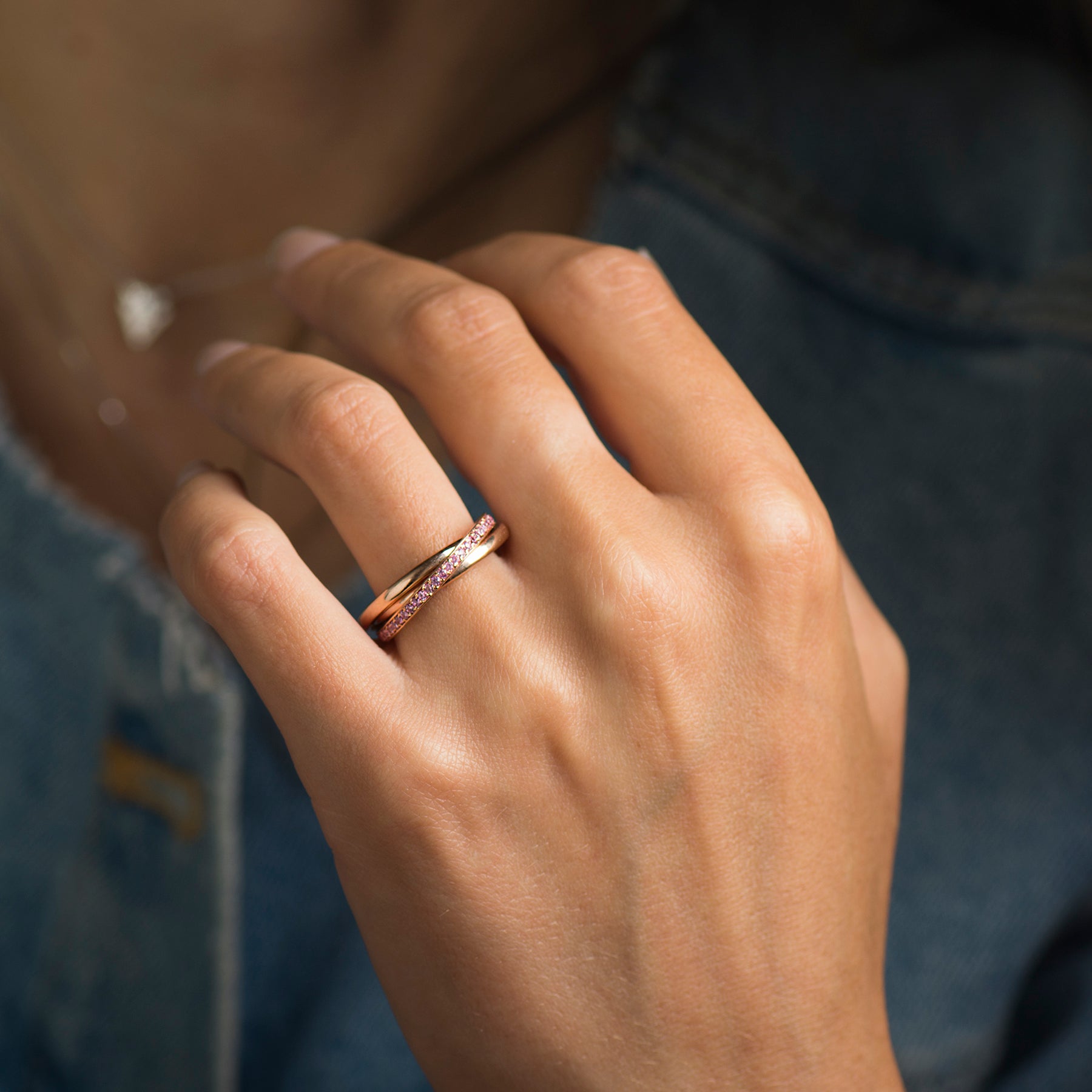 Interlocking Pink Sapphires Ring