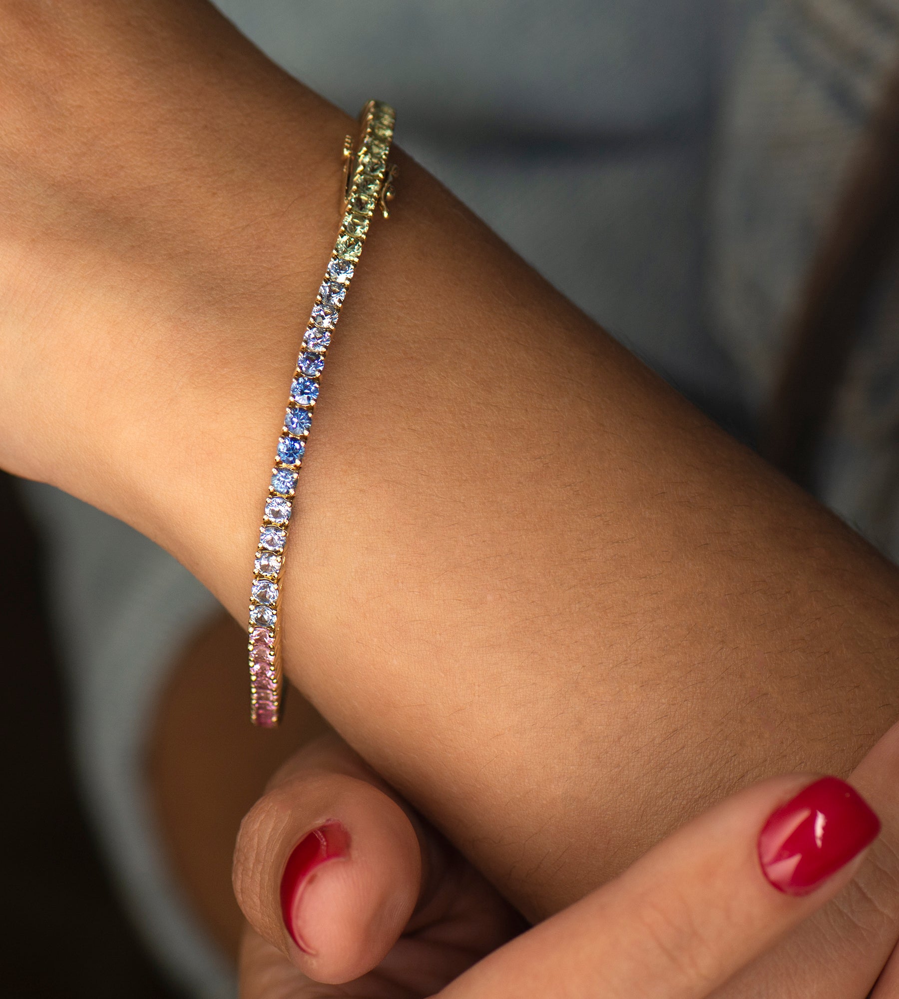 Multicolor tennis sapphire Bracelet