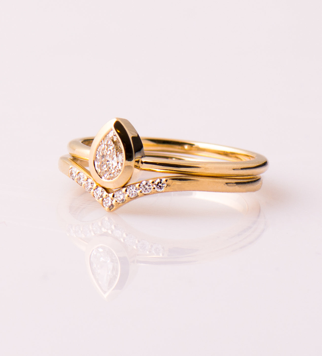 Pear Cut Diamond Ring Set