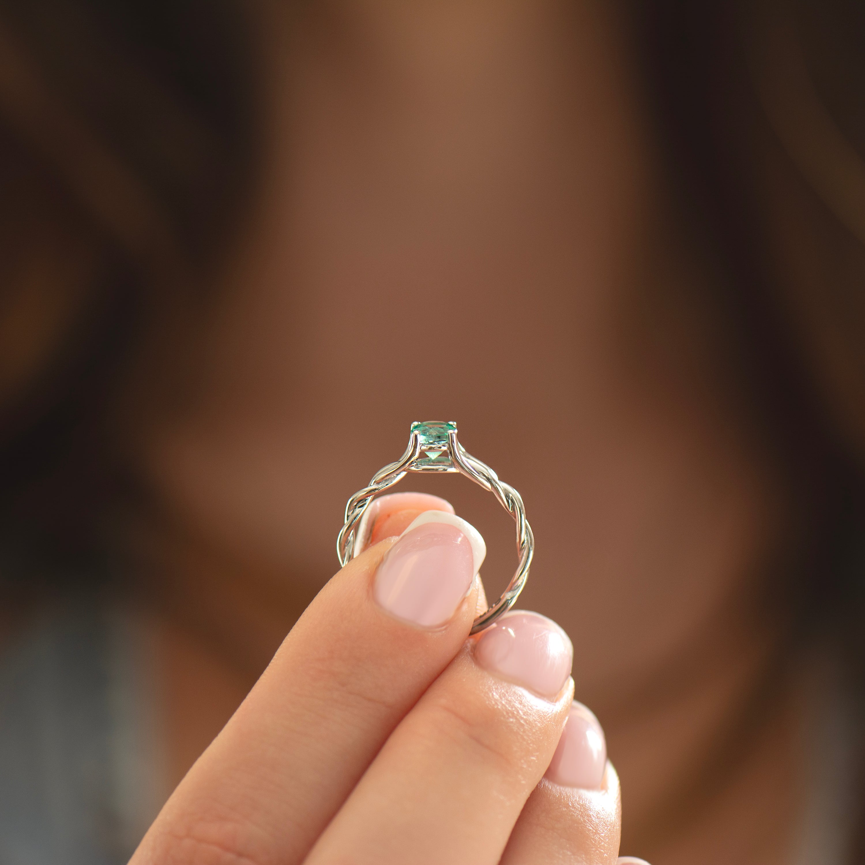 Light Emerald Celtic Ring