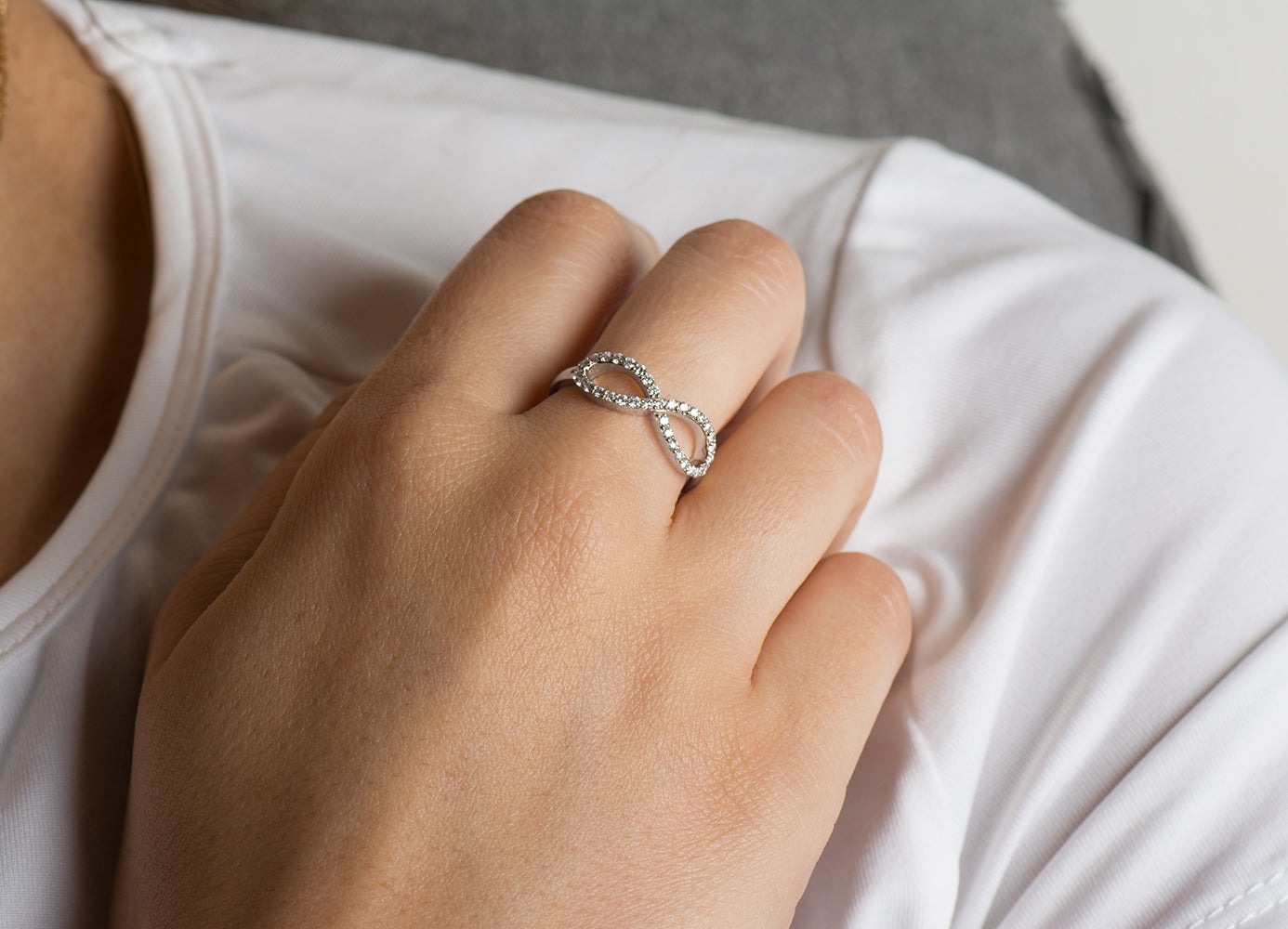 Infinity Symbol Diamonds Ring