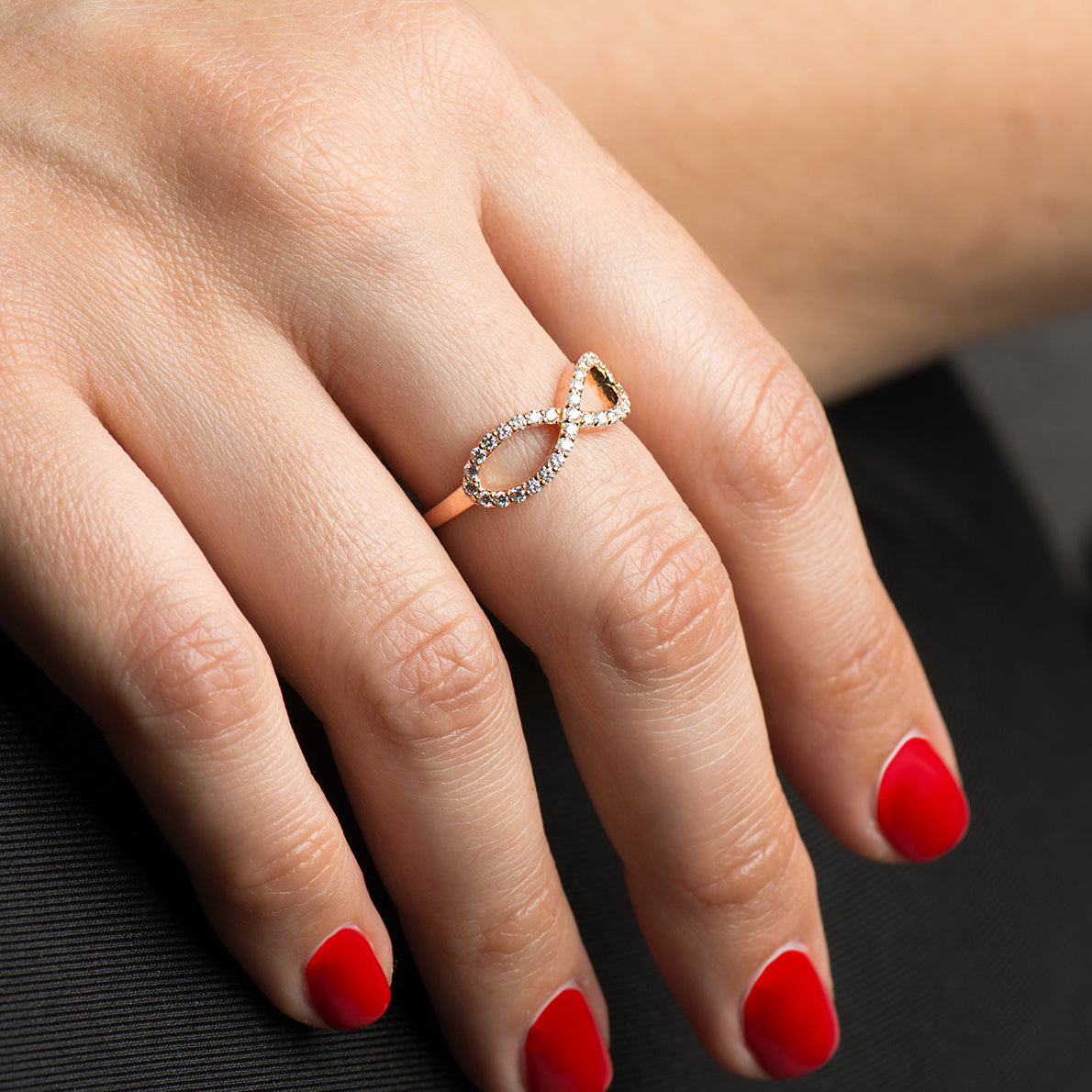 Infinity Symbol Diamonds Ring