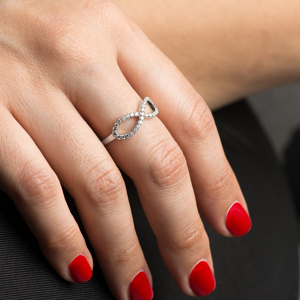 Infinity Symbol Diamonds Ring