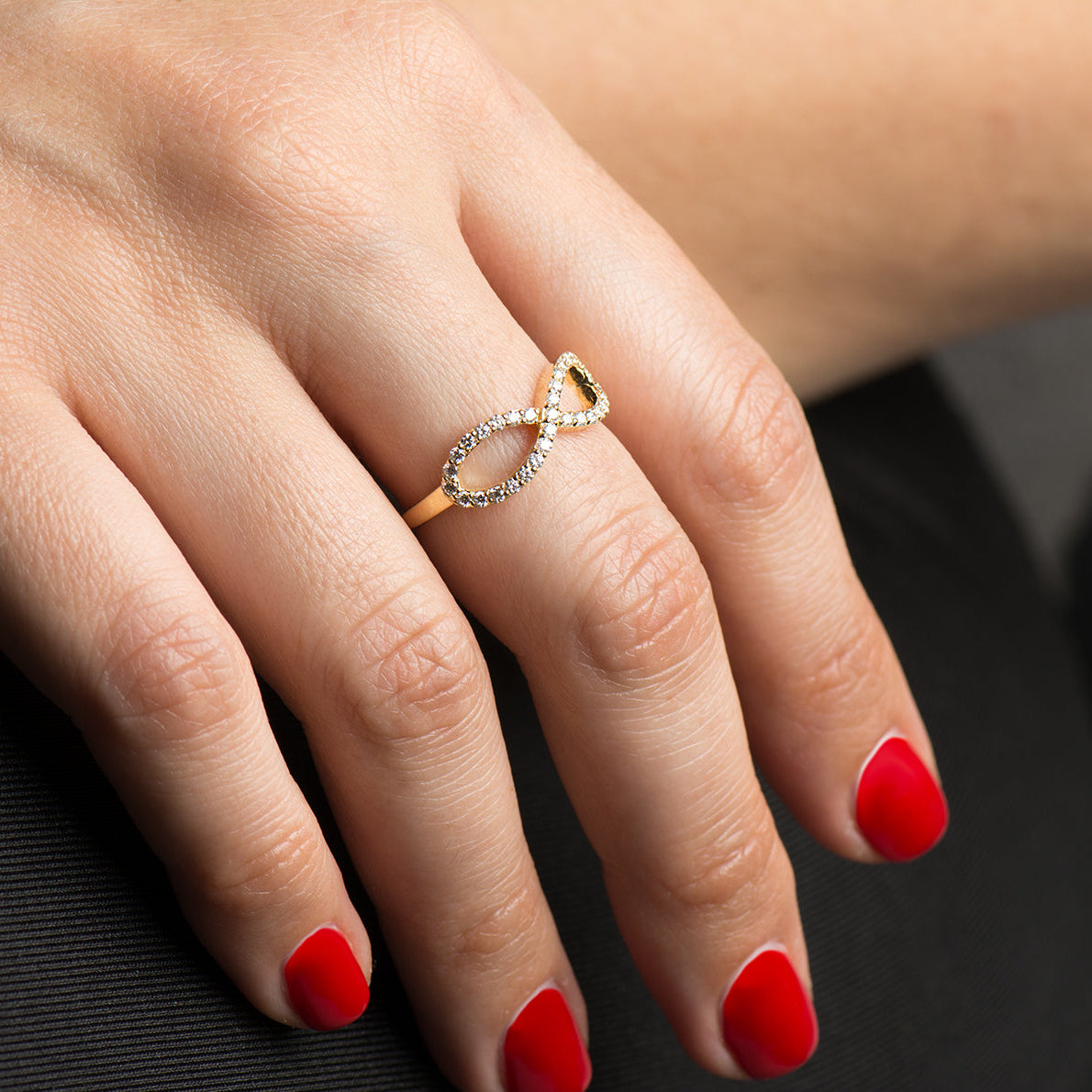 Infinity Symbol Diamonds Ring