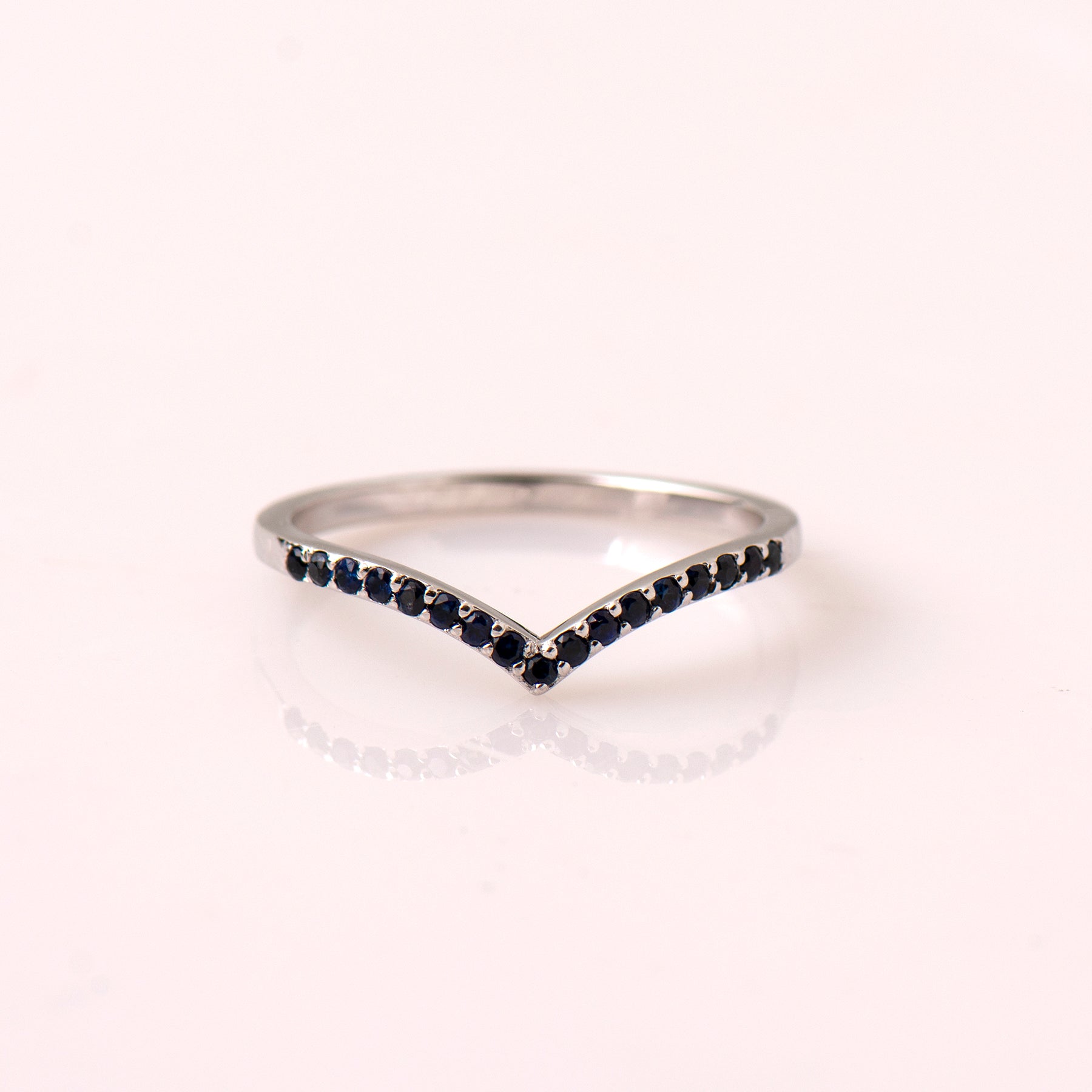 V Shape Sapphire Ring