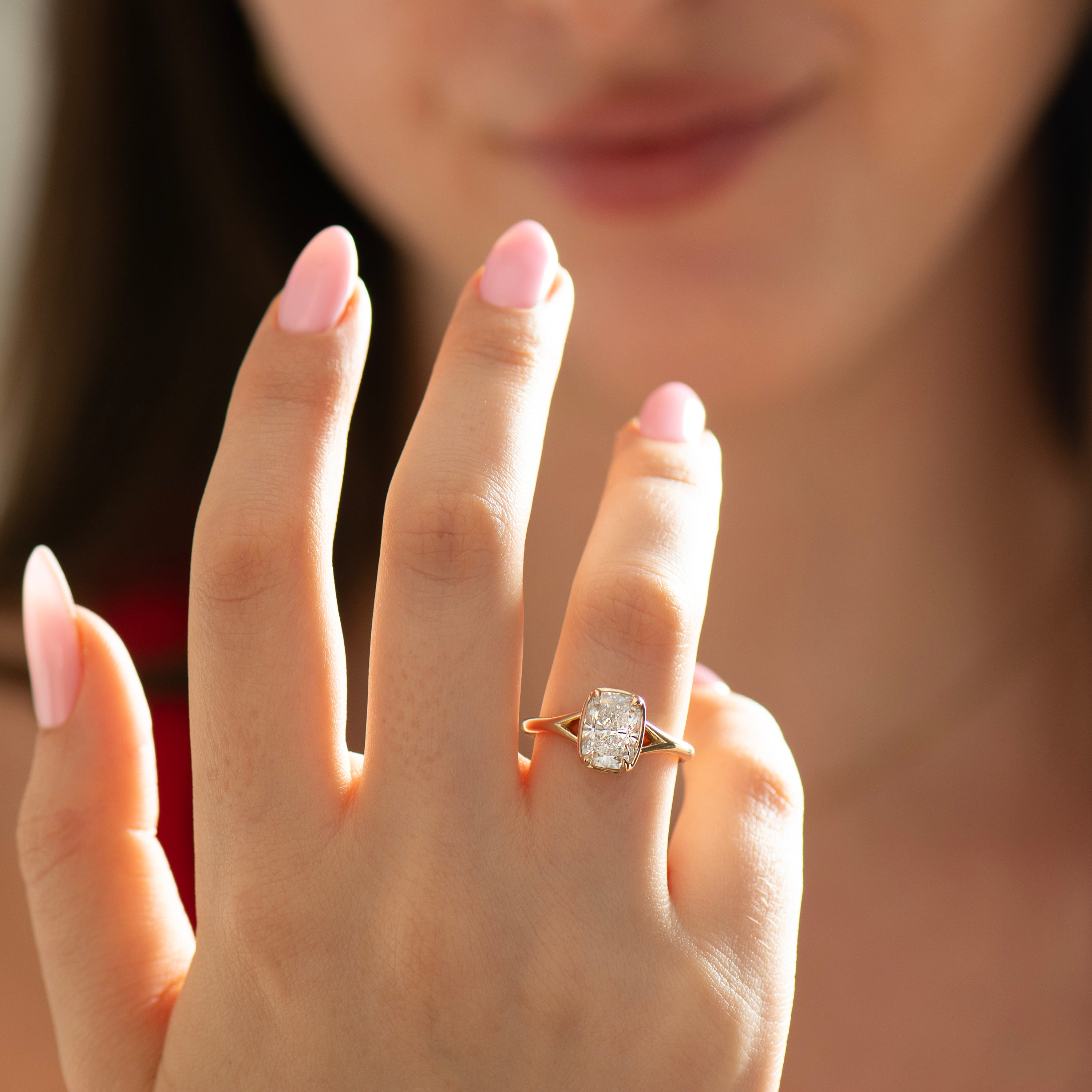 Split Shank Cushion Engagement Ring