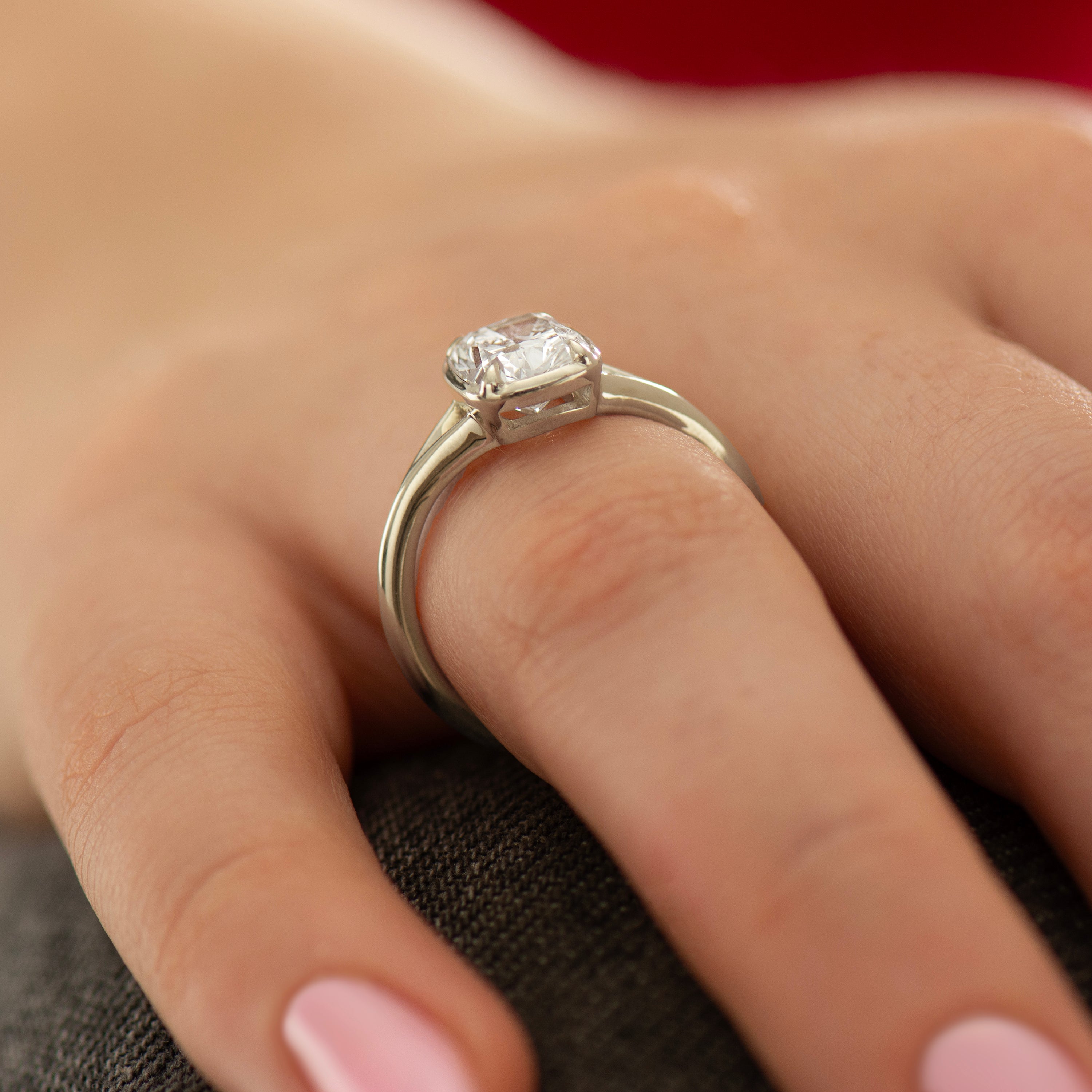 Split Shank Cushion Engagement Ring