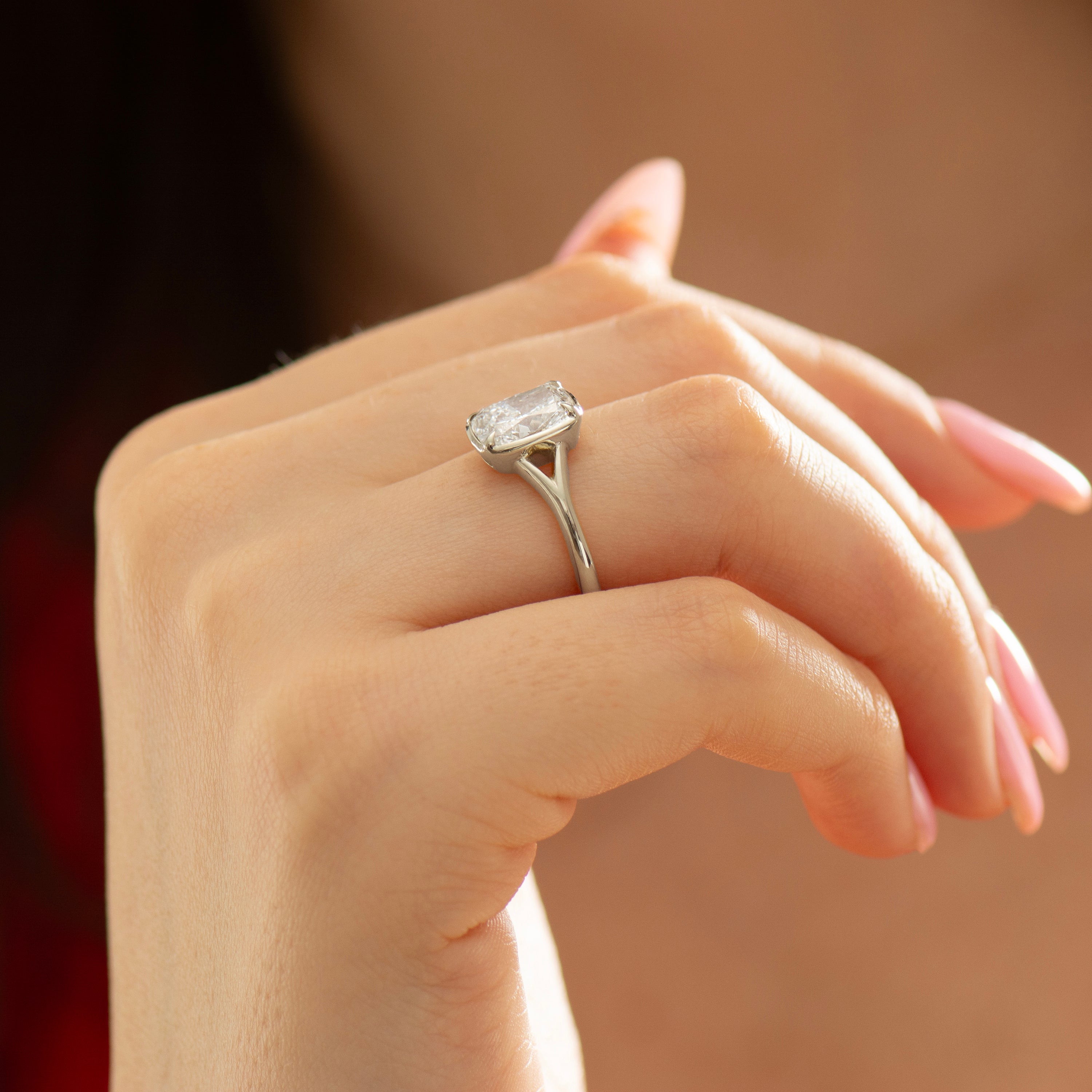Split Shank Cushion Engagement Ring