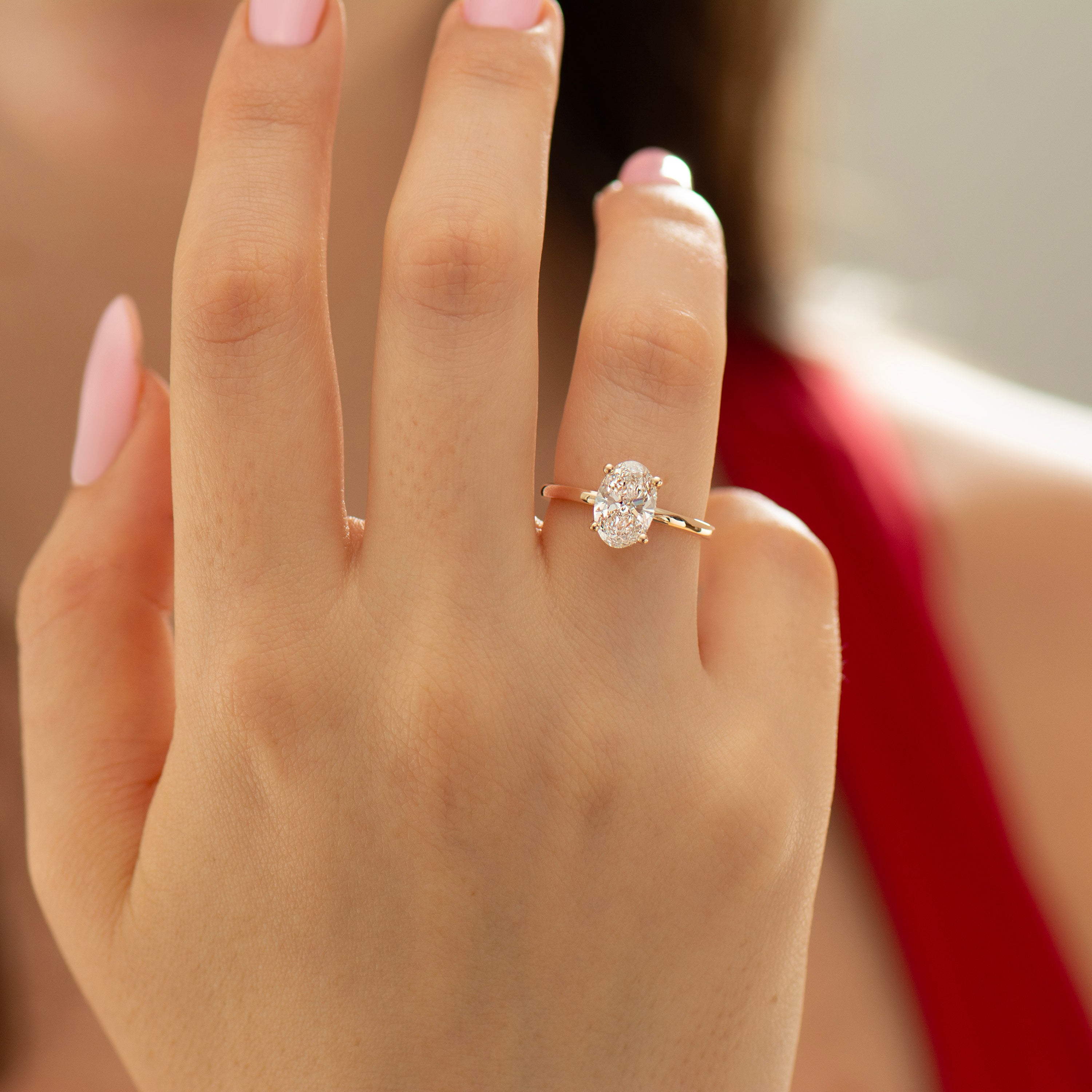 Hidden Halo Oval Engagement Ring