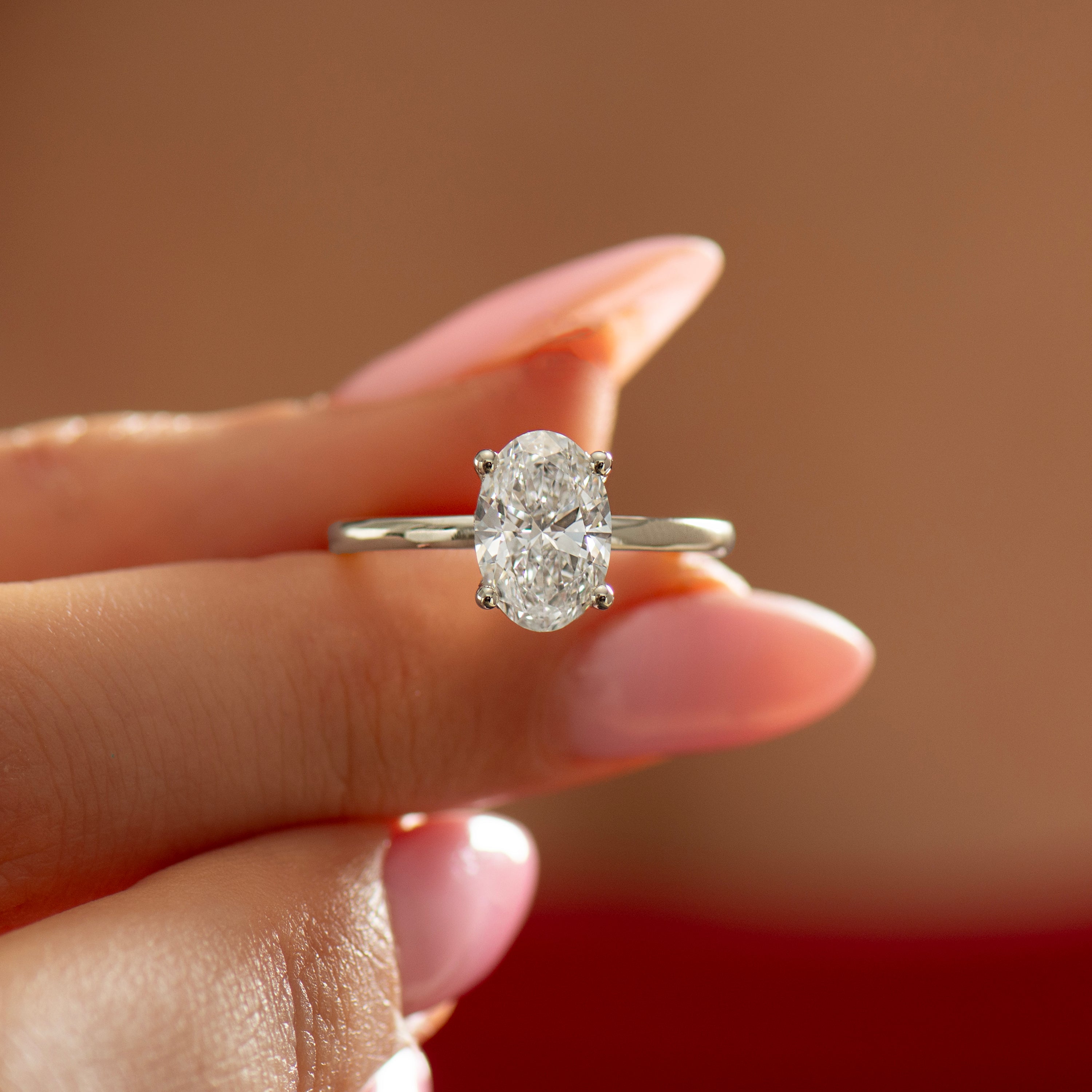 Hidden Halo Oval Engagement Ring
