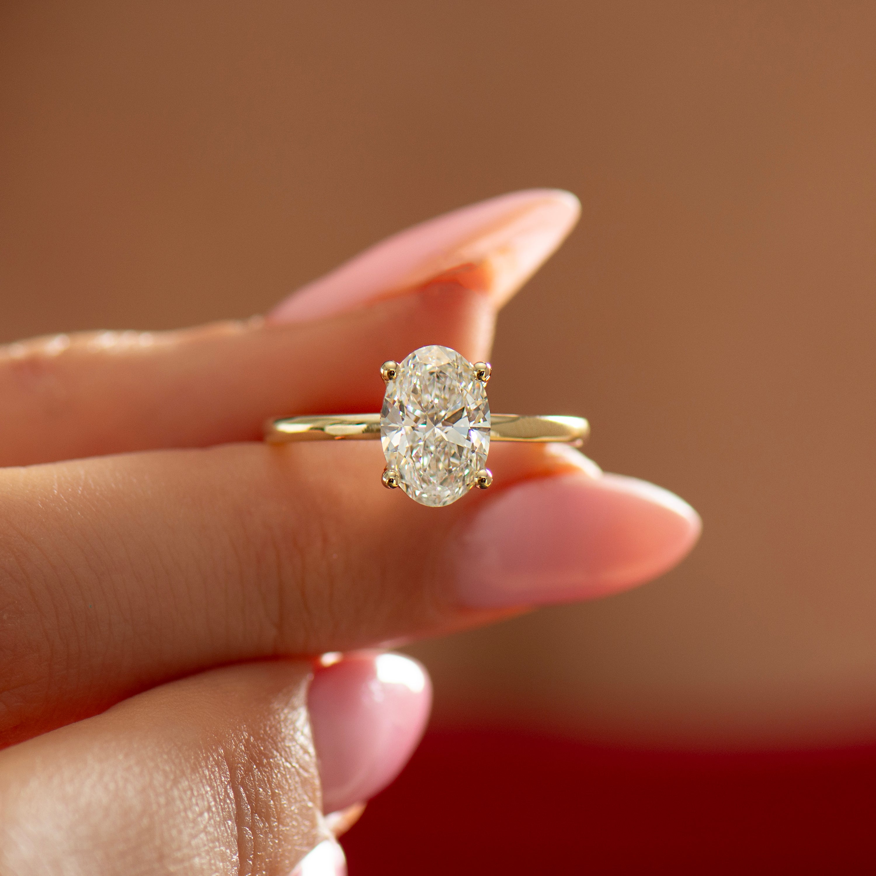Hidden Halo Oval Engagement Ring