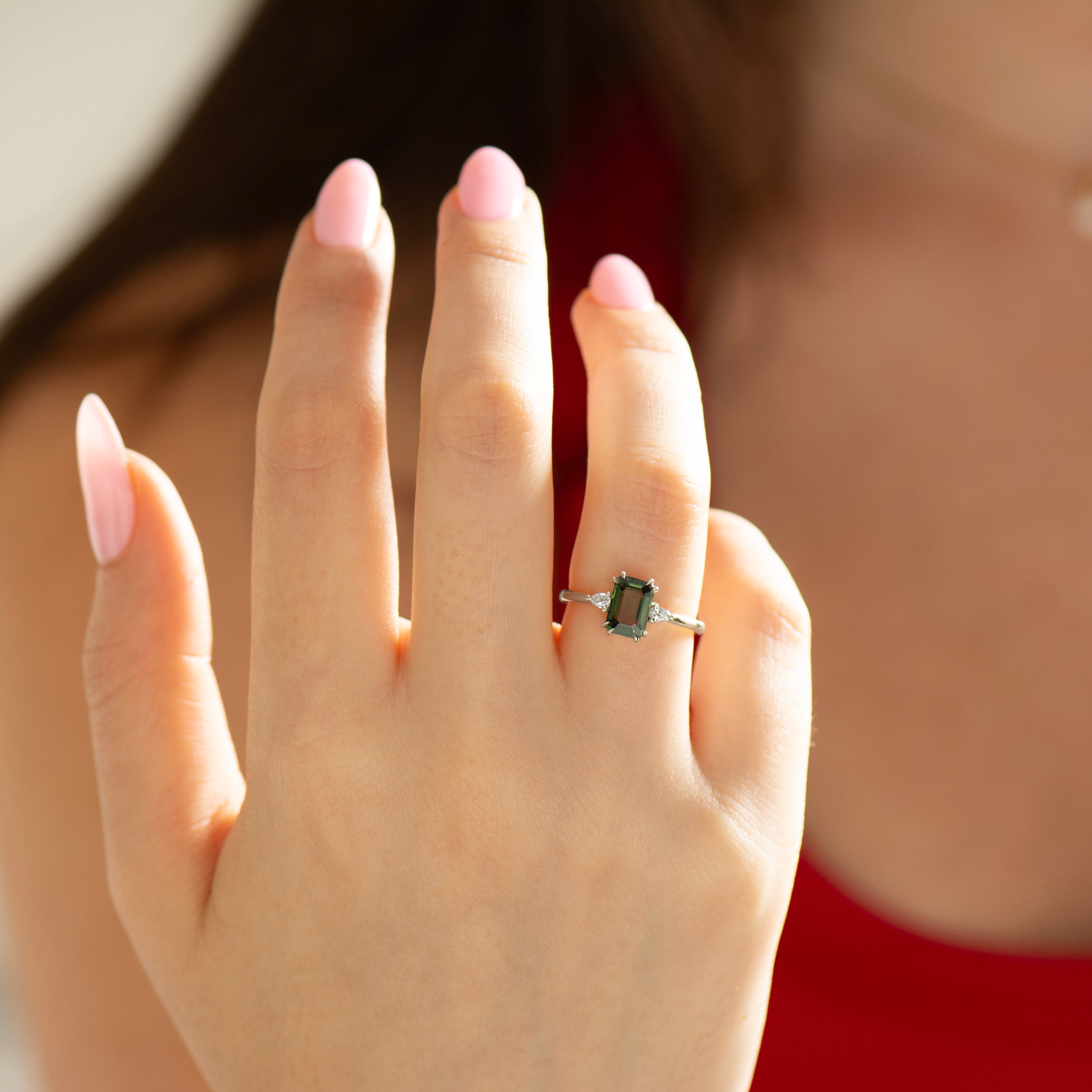 Emerald Green Sapphire Ring
