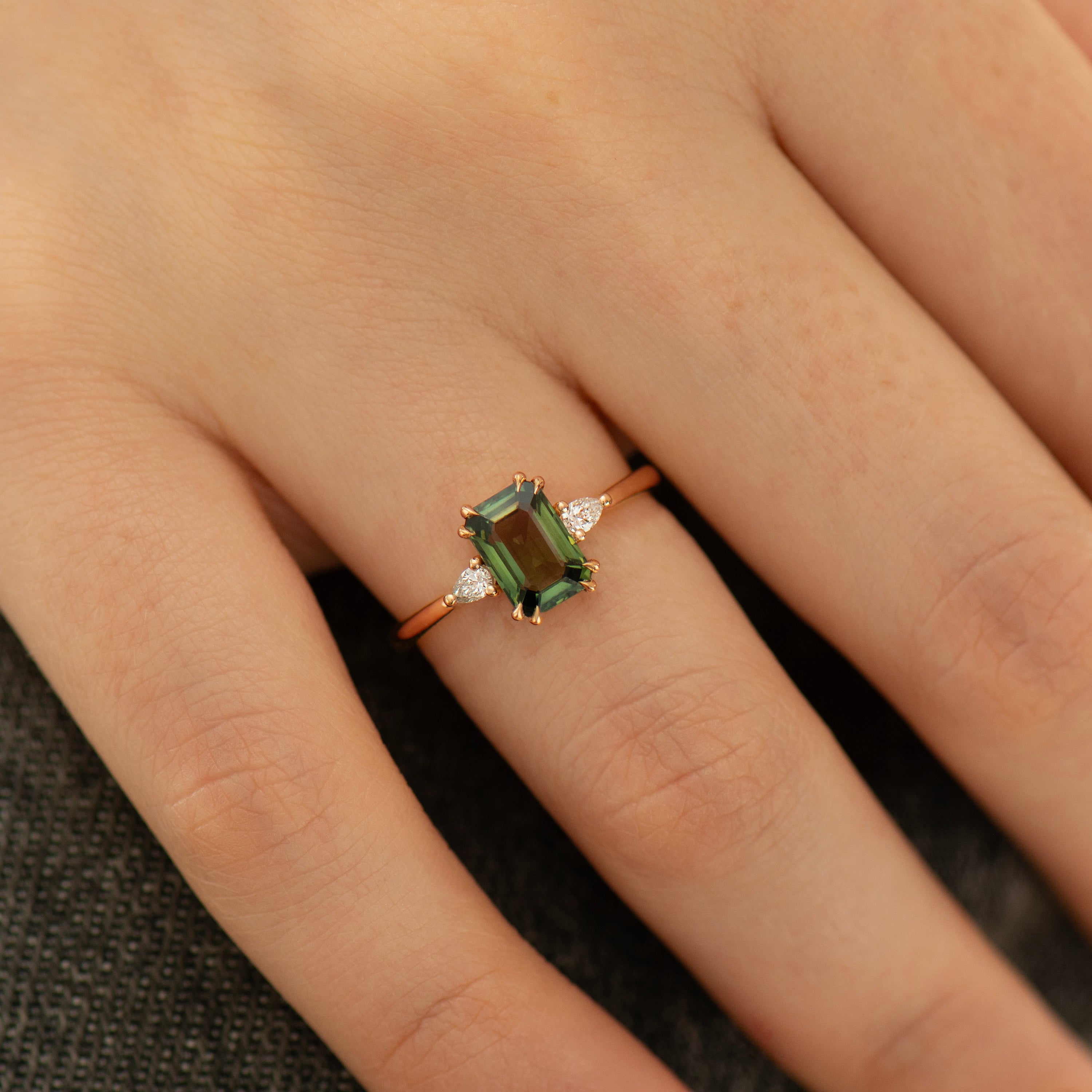 Emerald Green Sapphire Ring