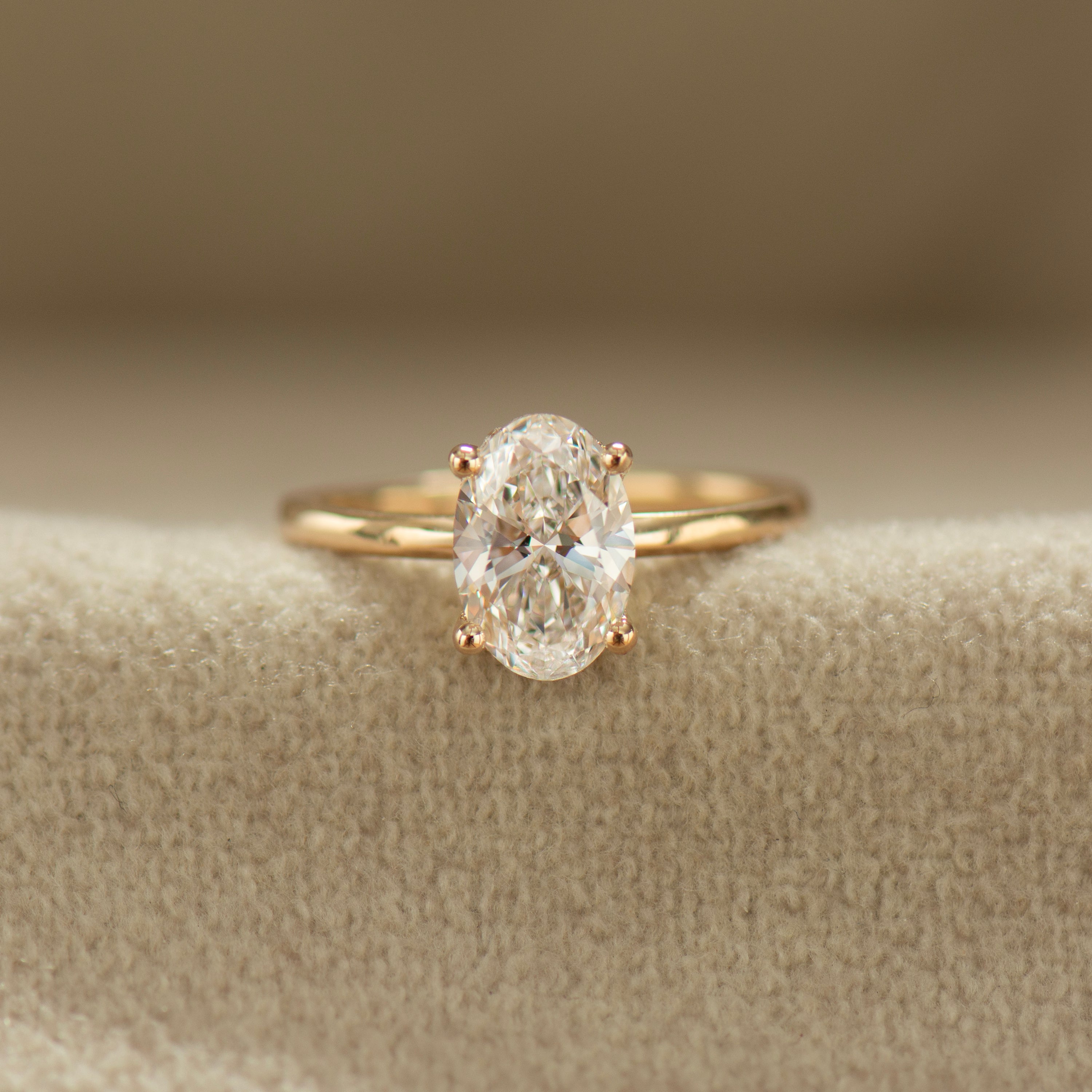 Hidden Halo Oval Engagement Ring