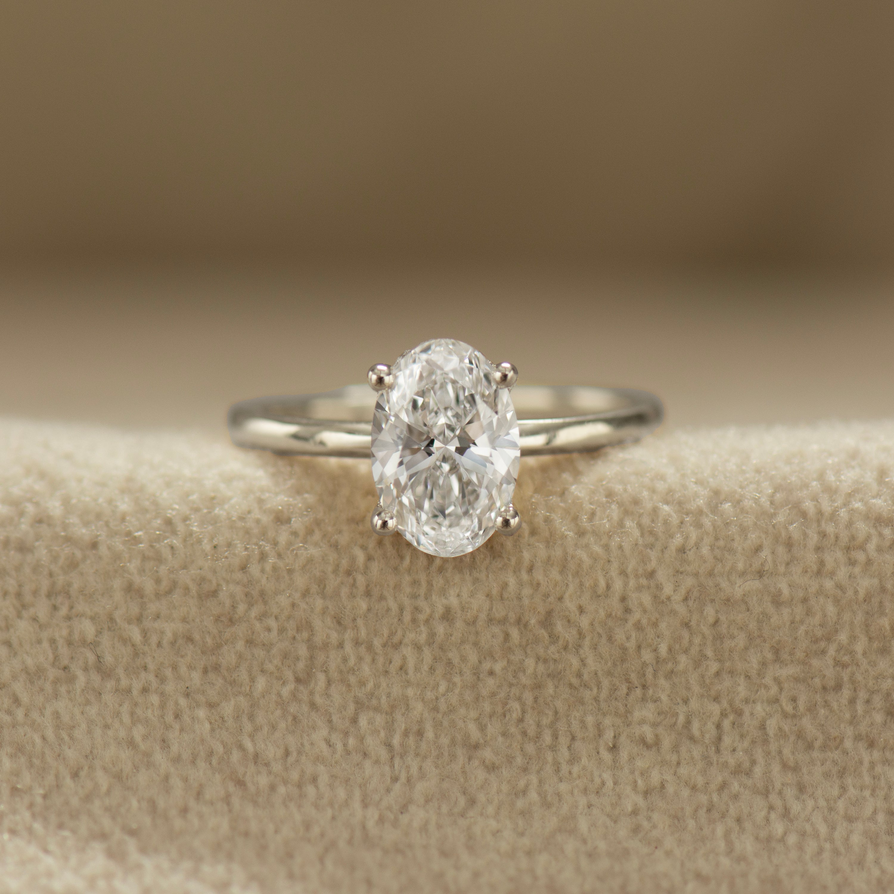 Hidden Halo Oval Engagement Ring