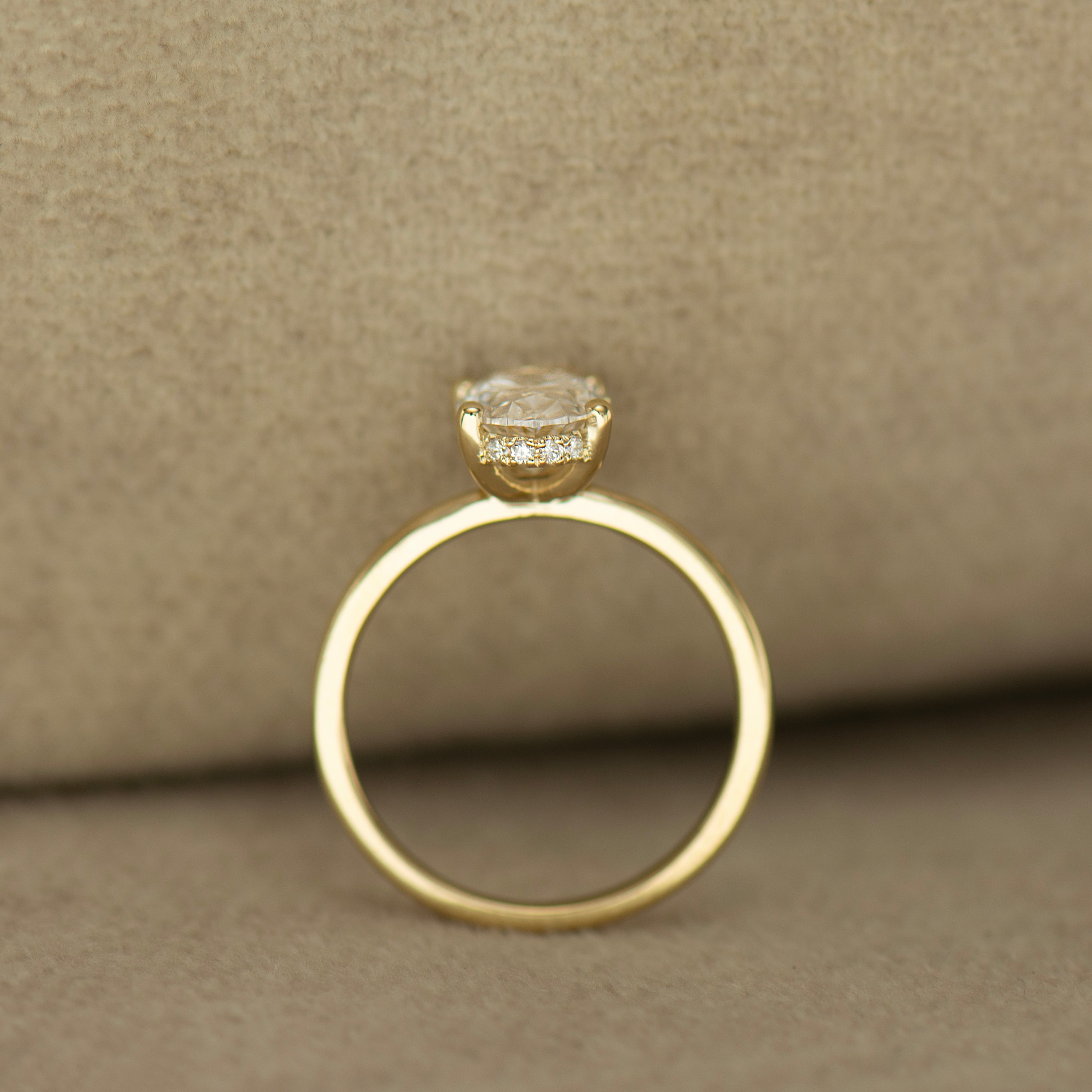 Hidden Halo Oval Engagement Ring