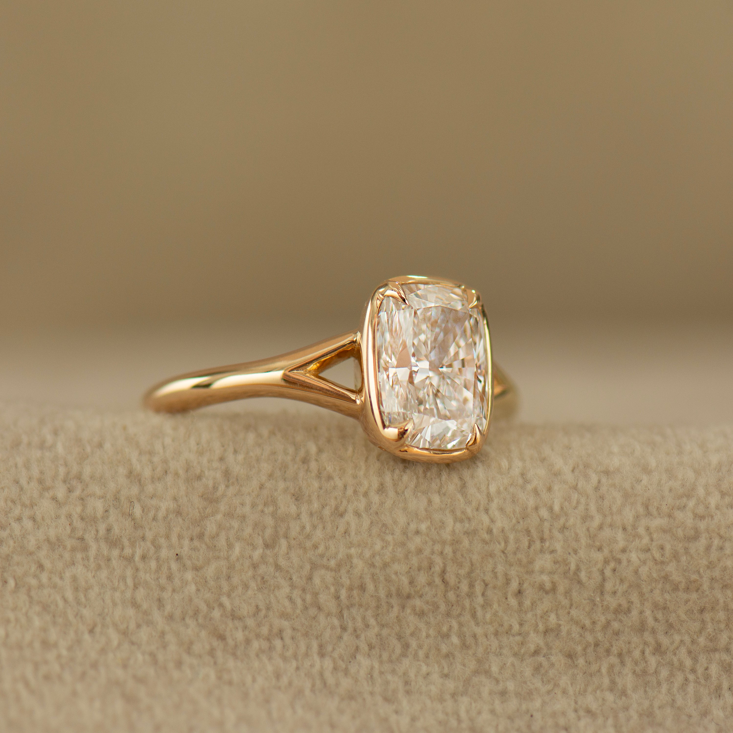 Split Shank Cushion Engagement Ring