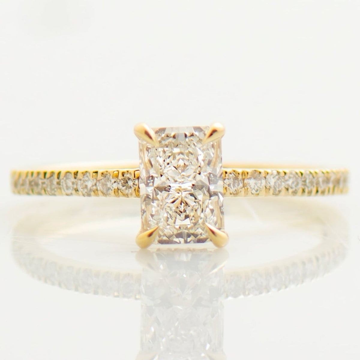 Hidden Halo Radiant Engagement Ring