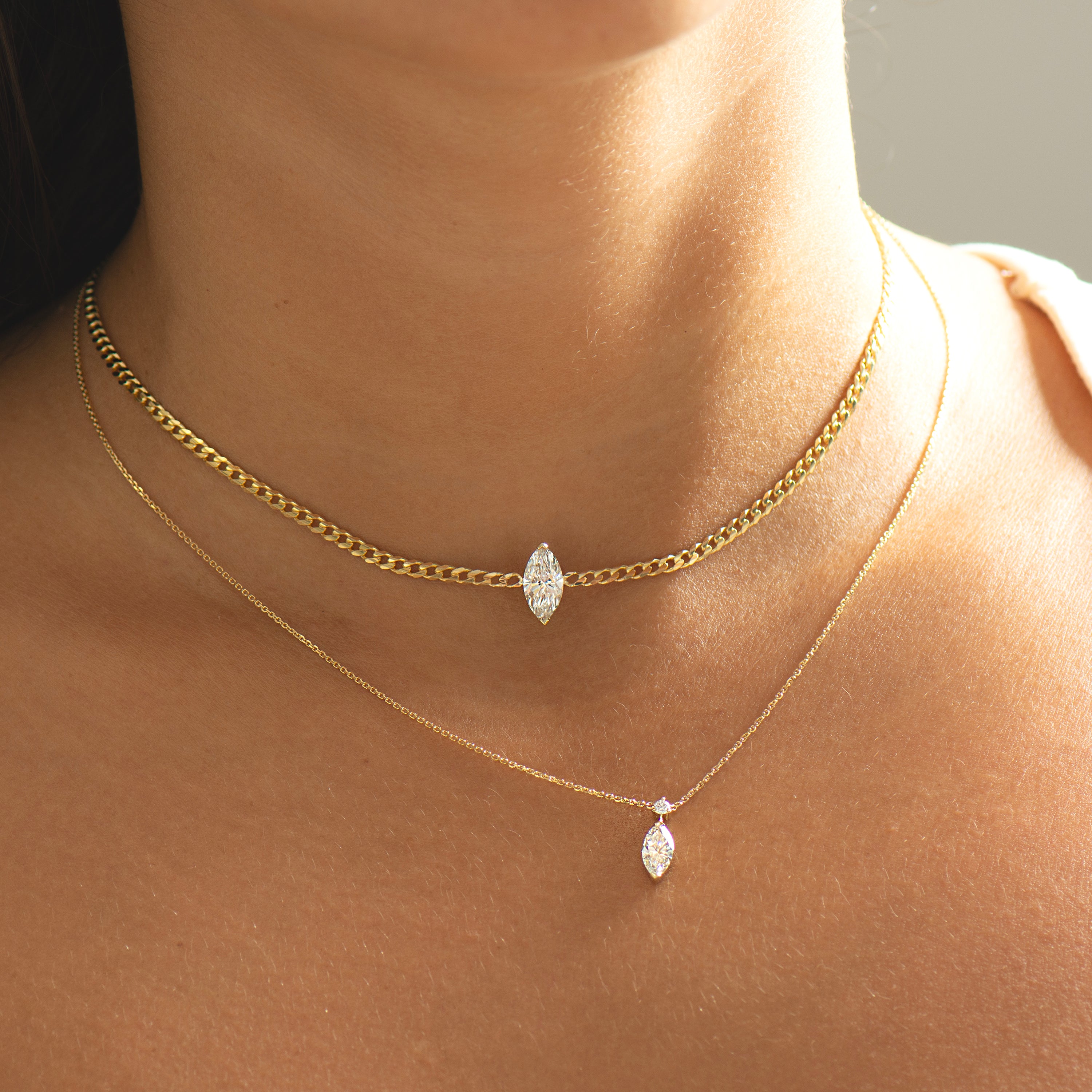 Marquise Lab Diamond Cuban Choker